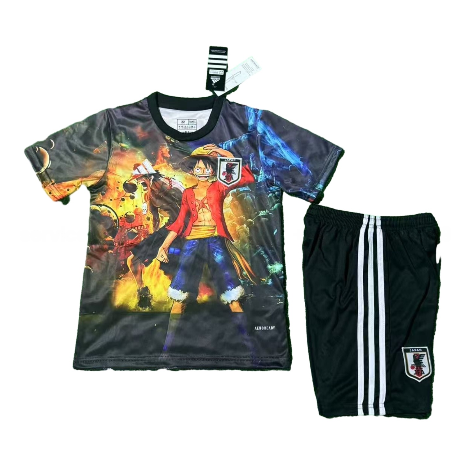 Japan 25-26 Luffy And Ace Black Special Kids Kit - ManixJersey