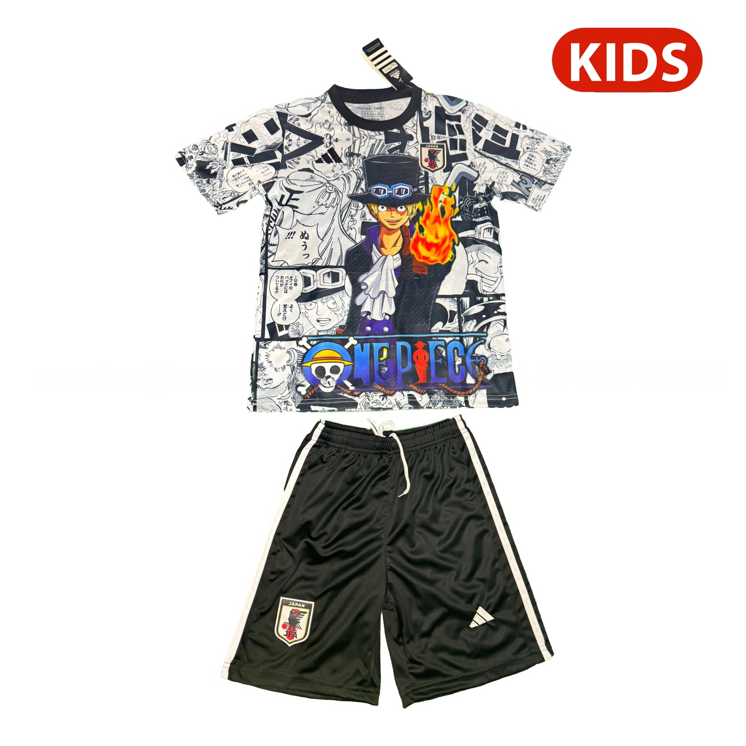 Japan 25-26 One Piece Sabo White Special Kids Kit - ManixJersey