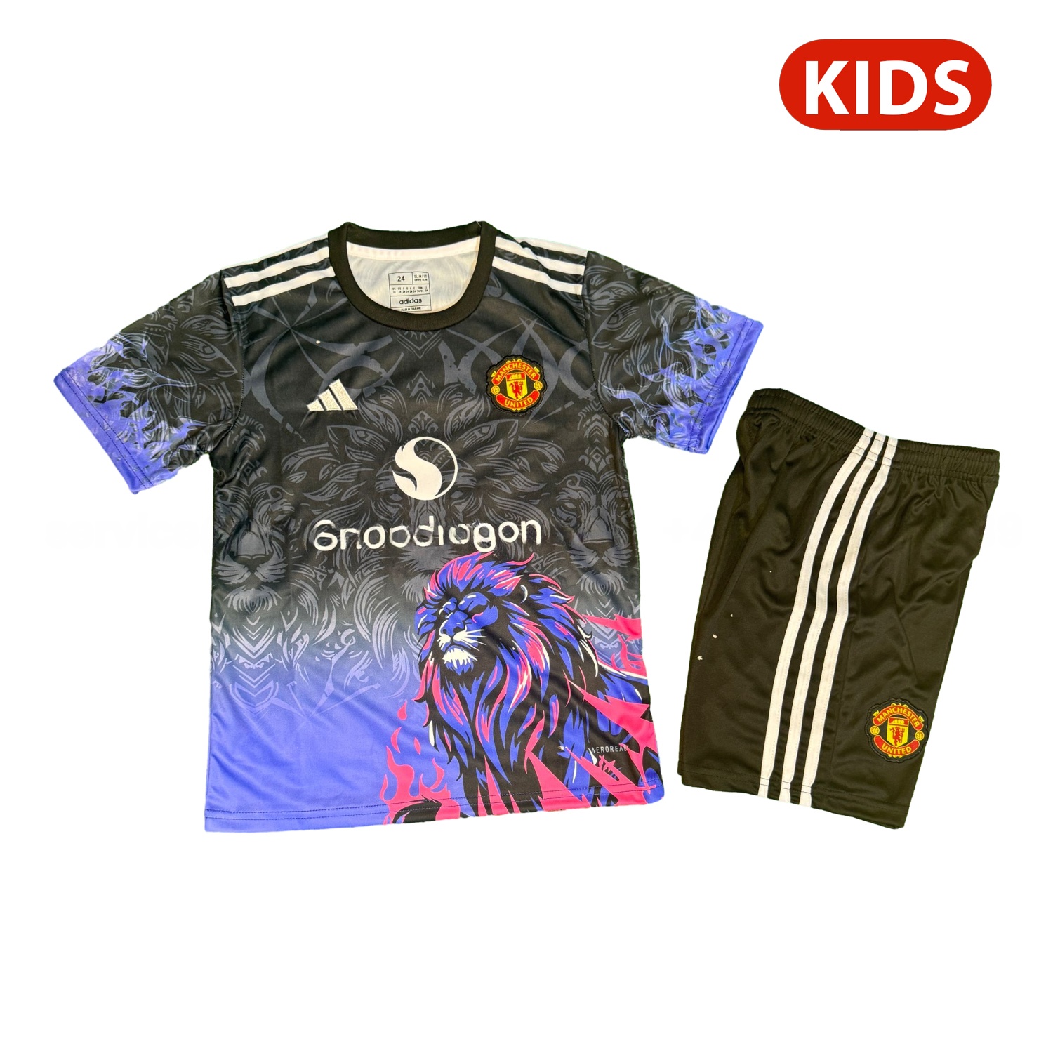 Manchester United 25-26 Purple Lion Black Special Kids Kit - ManixJersey