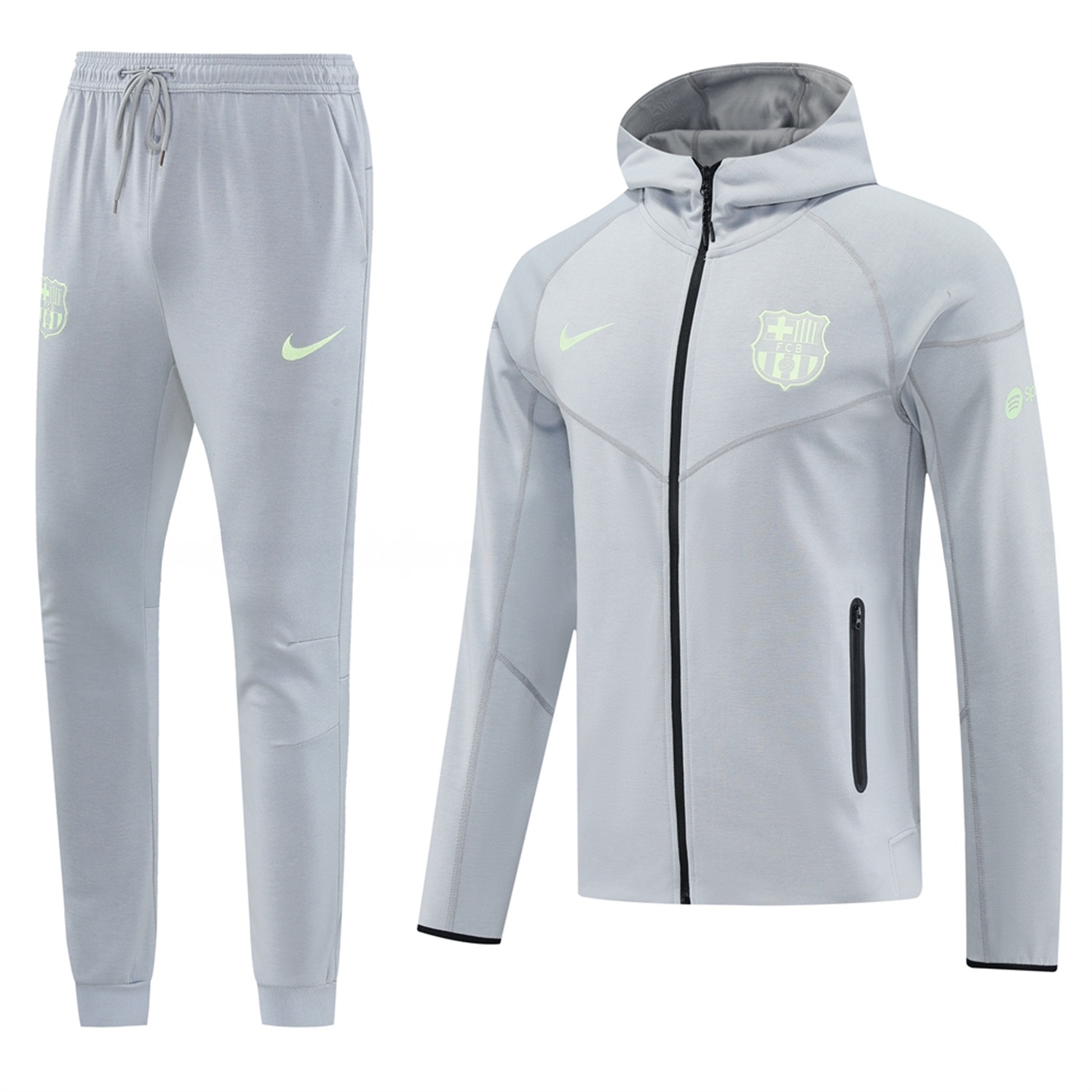 Barcelona 25-26 Hooded Jacket Training Tracksuit - Grey Jackets & Pants - ManixJersey