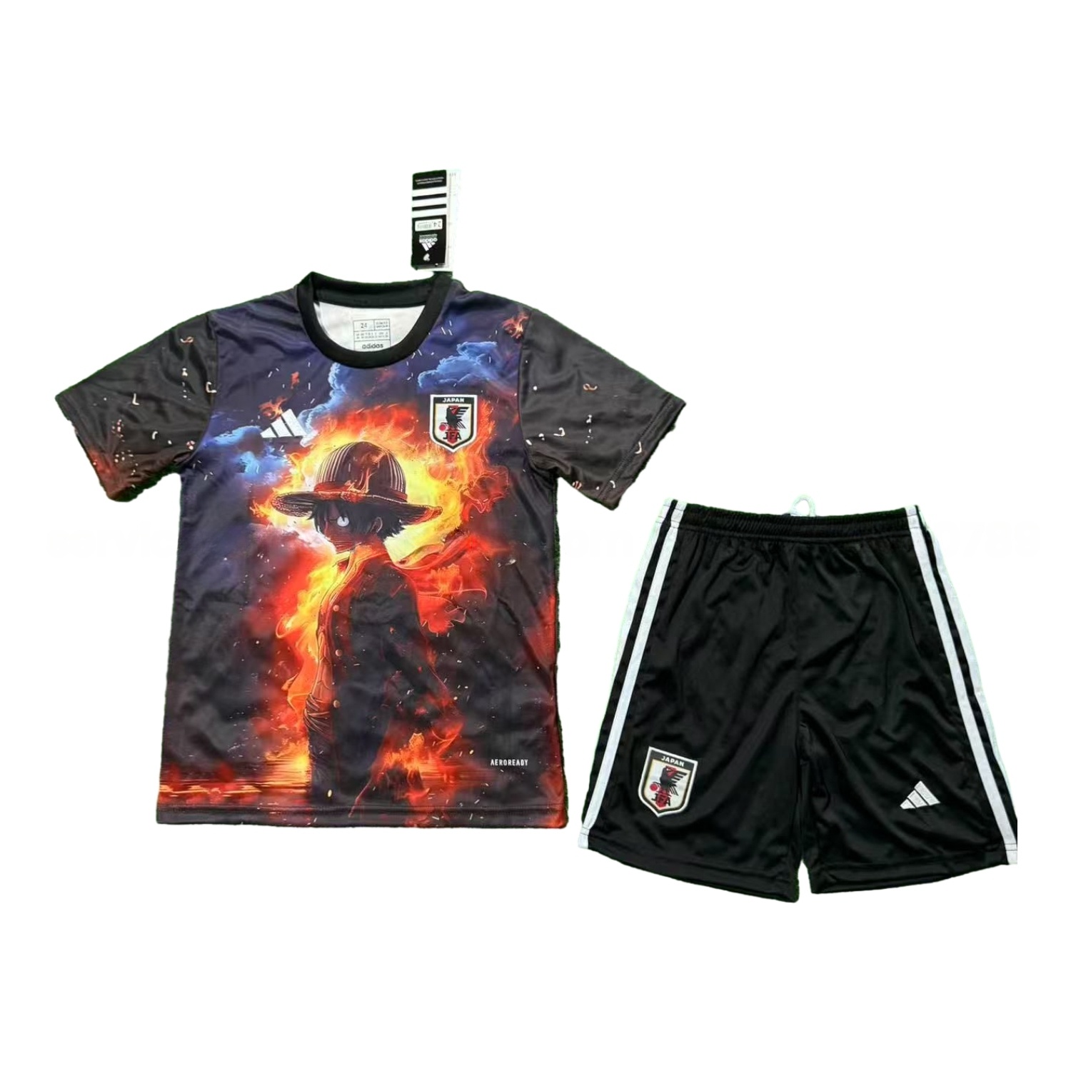 Japan 25-26 Night And Fire Luffy Black Special Kids Kit - ManixJersey