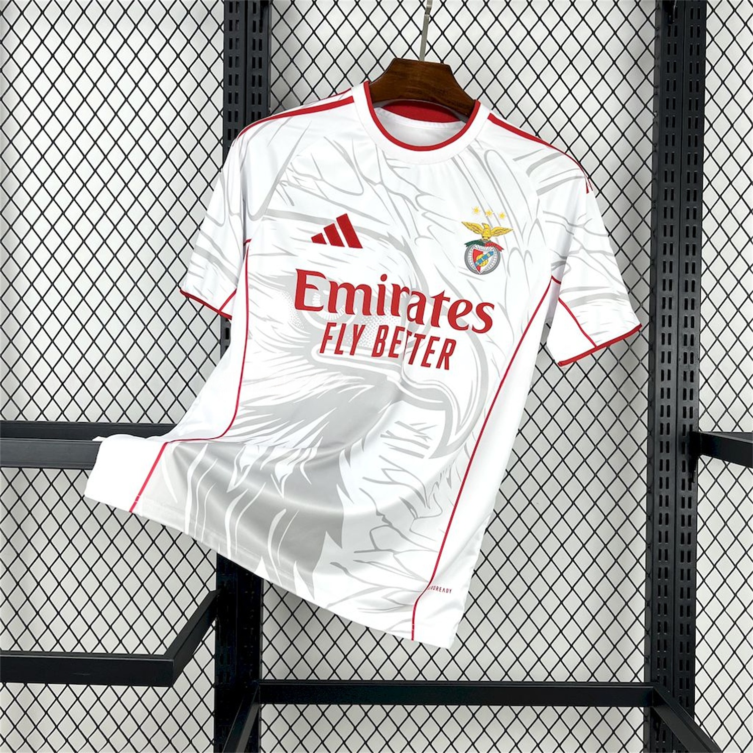 Benfica 24-25 White Red Concept Jersey with Grey Eagle - Fans Version - ManixJersey