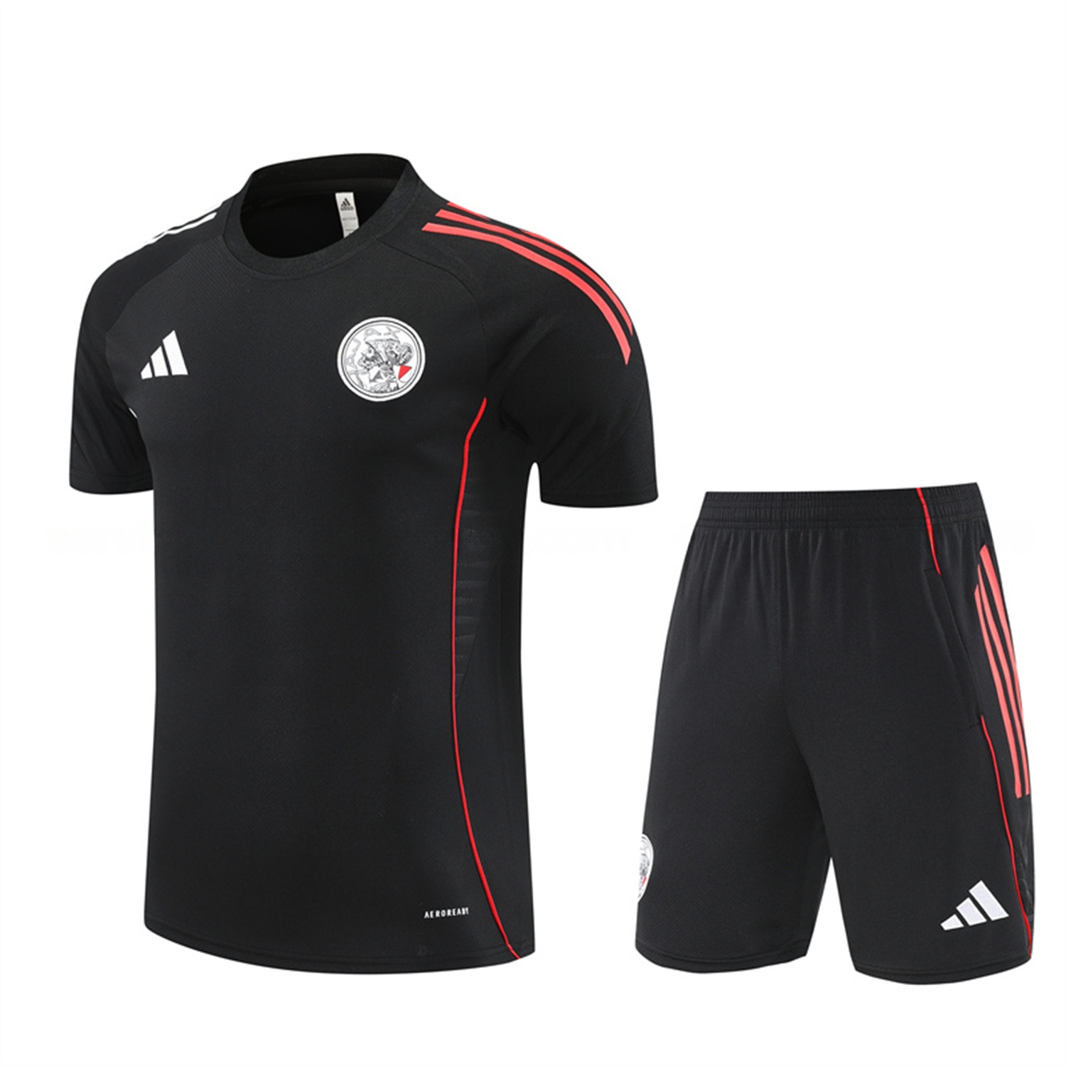 Ajax 25-26 Short-Sleeve Training Set - Black Top and Black Shorts - ManixJersey