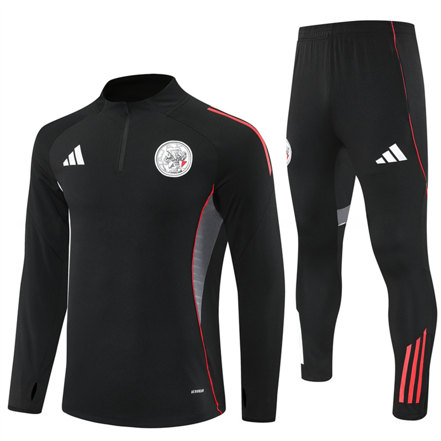 Ajax 25-26 Long Sleeve Training Set - Black Top and Black Pants - ManixJersey
