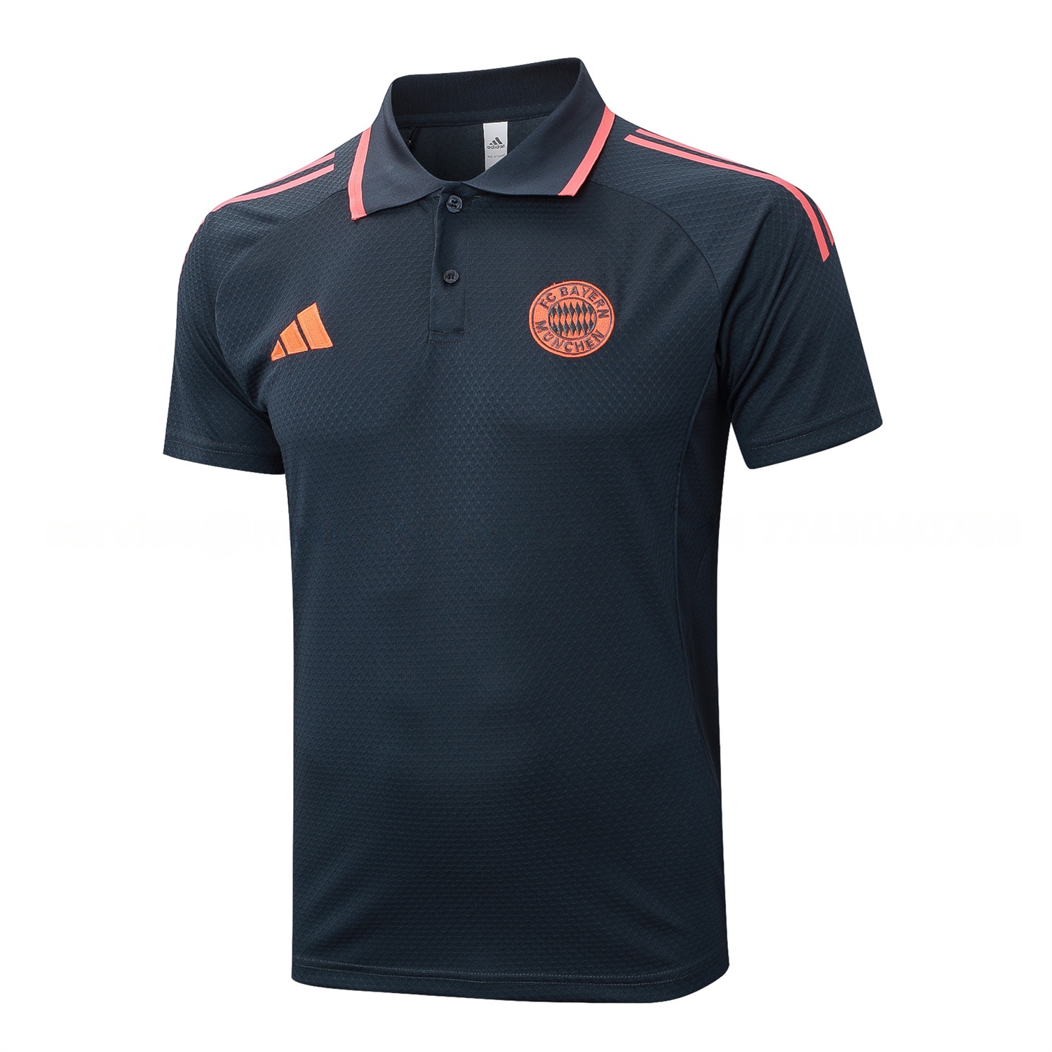 Bayern Munich 25-26 POLO Short-Sleeve Training Set - Deep Grey Top and Pants with Orange Badge - ManixJersey