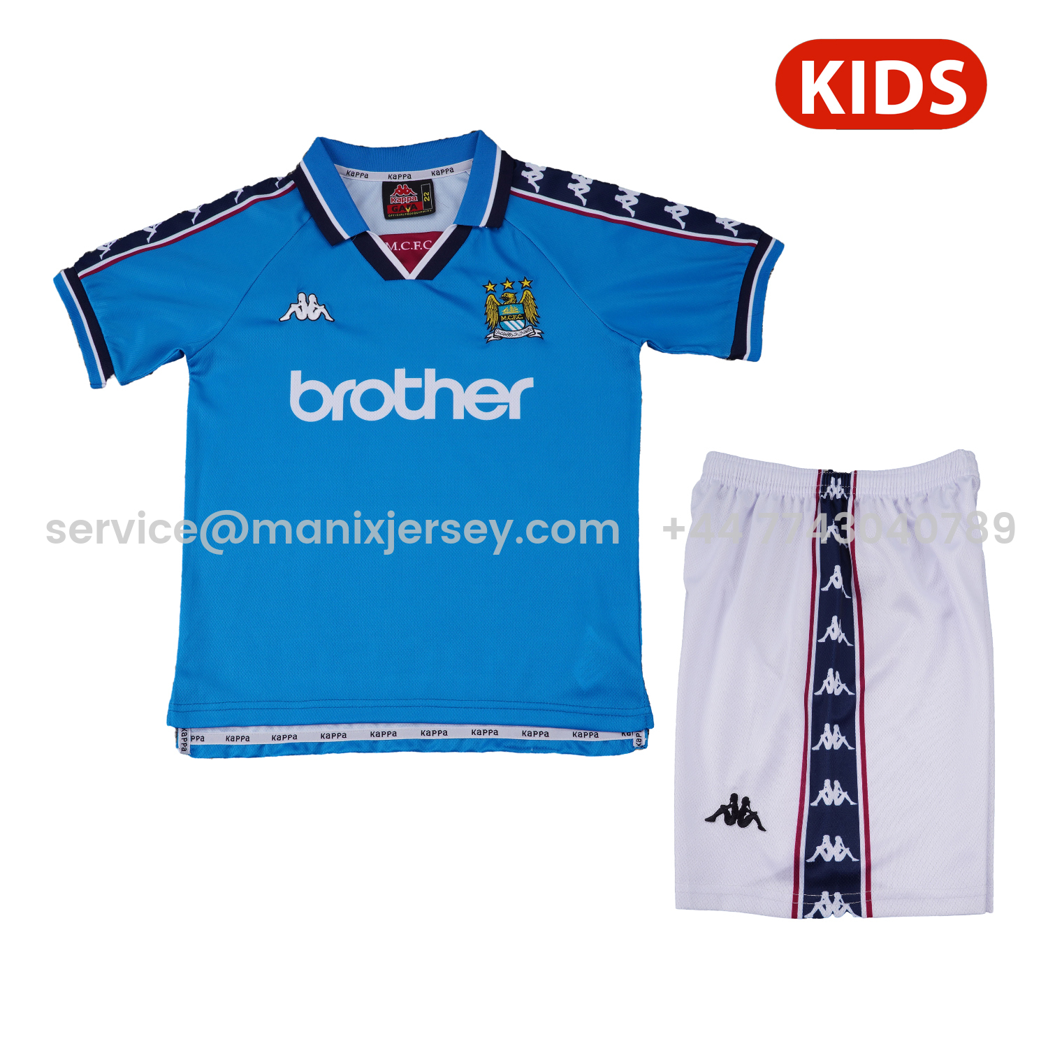 Retro Manchester City 1997-98 Home Kids Kit - ManixJersey