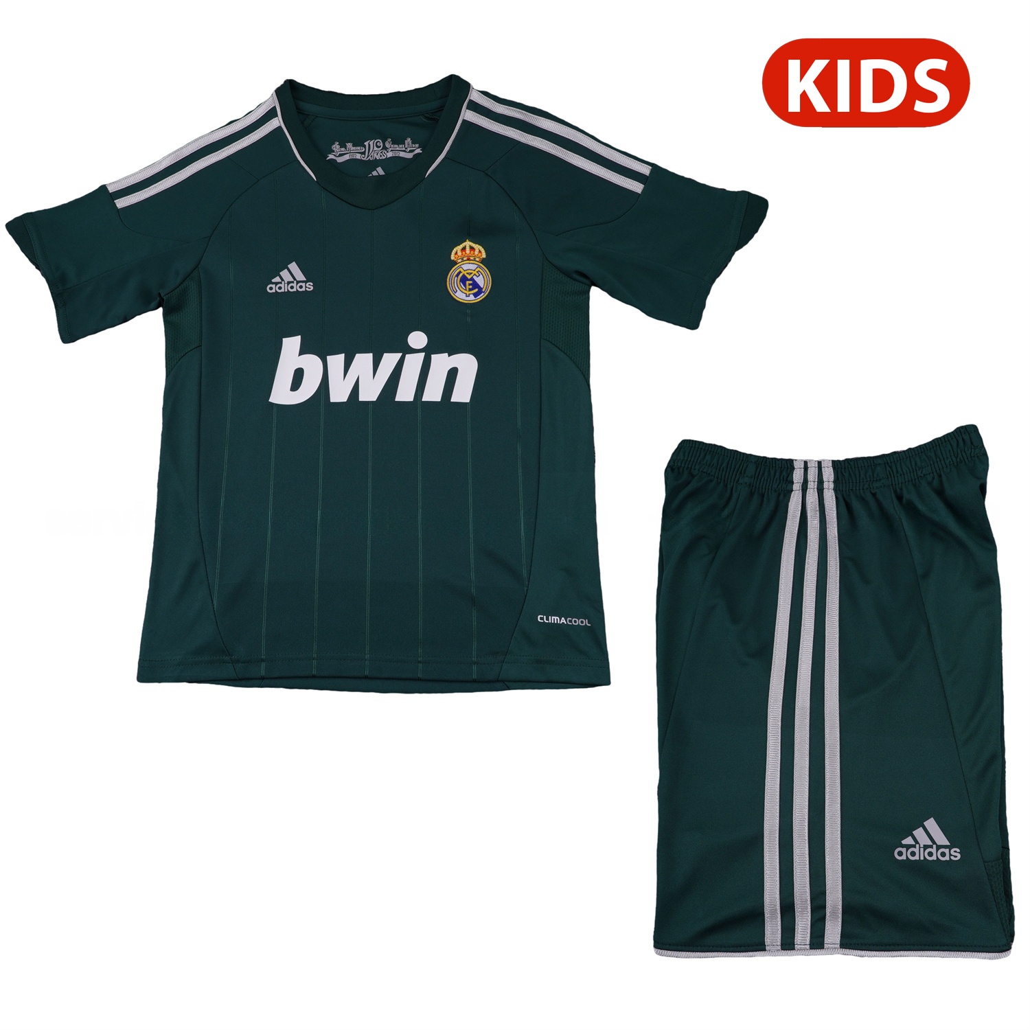 Retro Real Madrid 2012-13 Third Green Kids Kit - ManixJersey