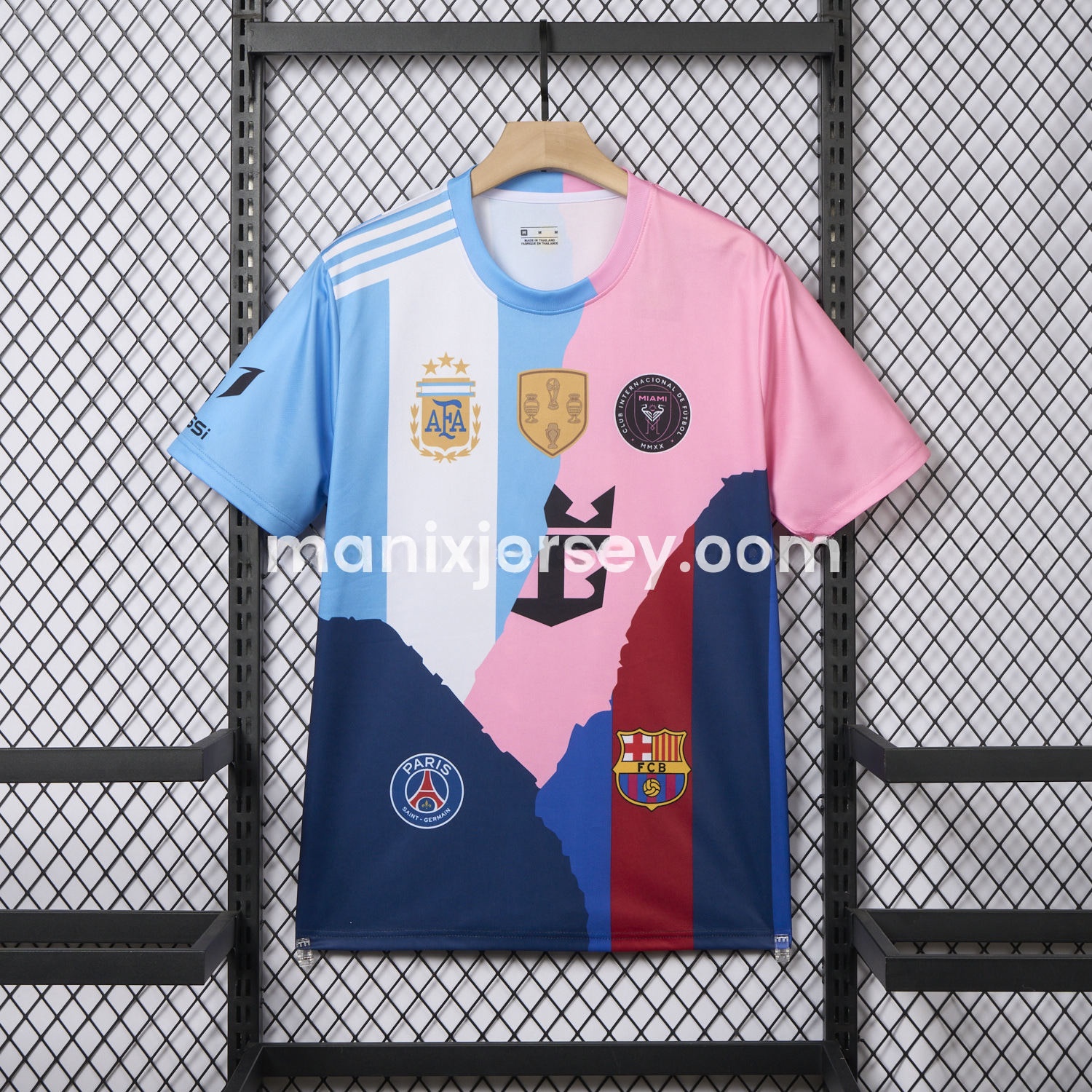 Messi Career Commemorative Jersey - Fans Version - Argentina INT M.A.M Barcelona - with 10 Special Font - ManixJersey