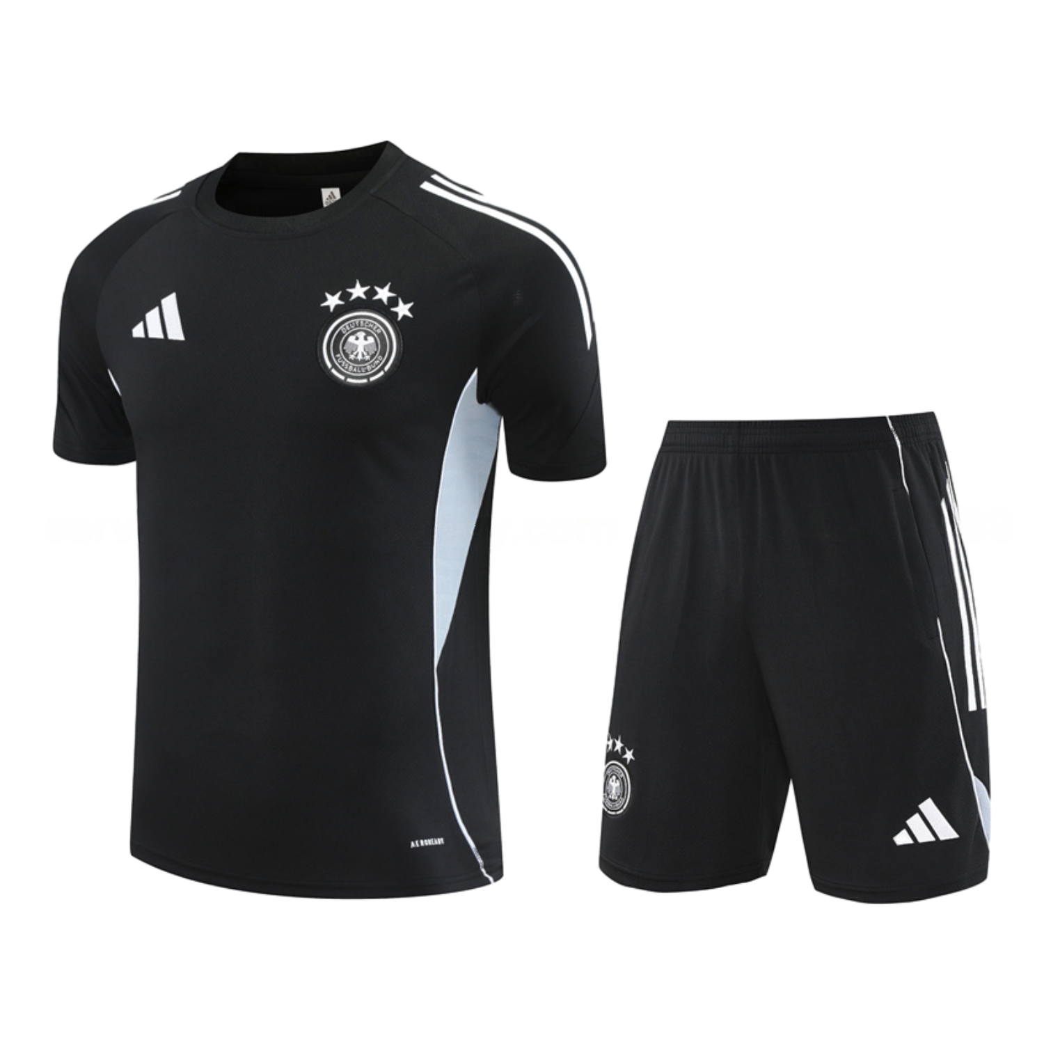 Germany 25-26 Short-Sleeve Training Set - Black Short Sleeve & Black Shorts - ManixJersey