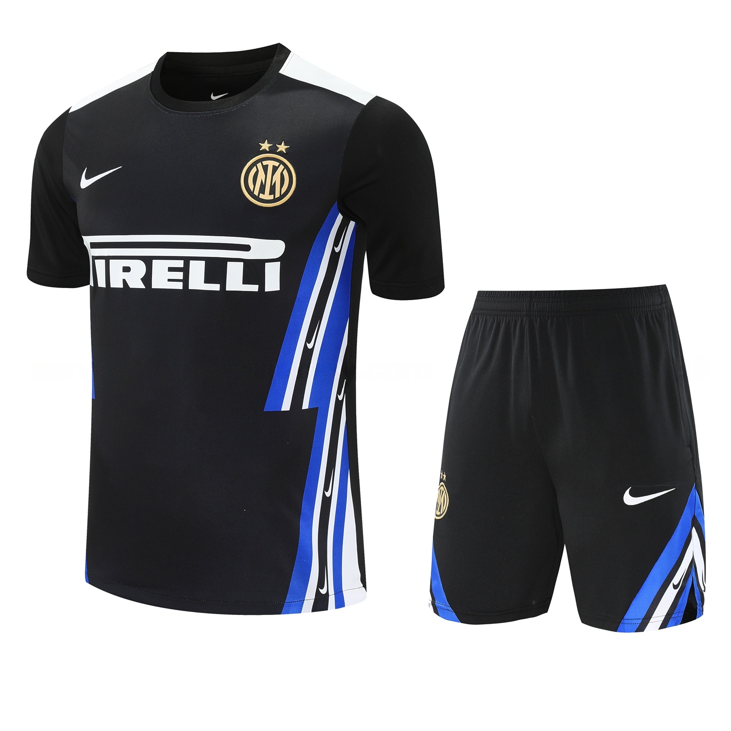 Inter Milan 25-26 Short-Sleeve Training Set - Black Top & Black Shorts - ManixJersey
