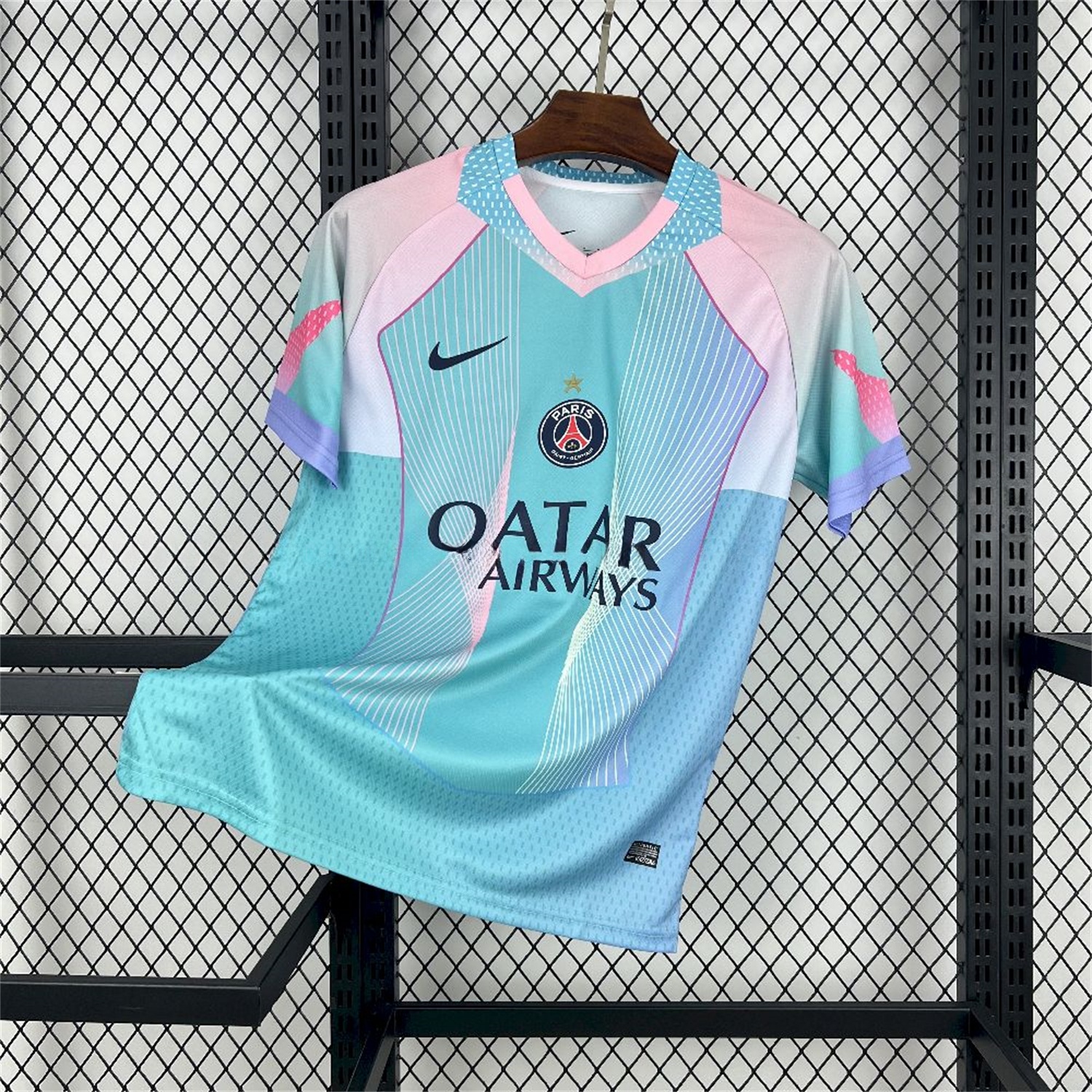 Paris Saint-Germain PSG 25-26 T90 White Lines Light Blue Gradient Special Jersey - Fans Version - ManixJersey