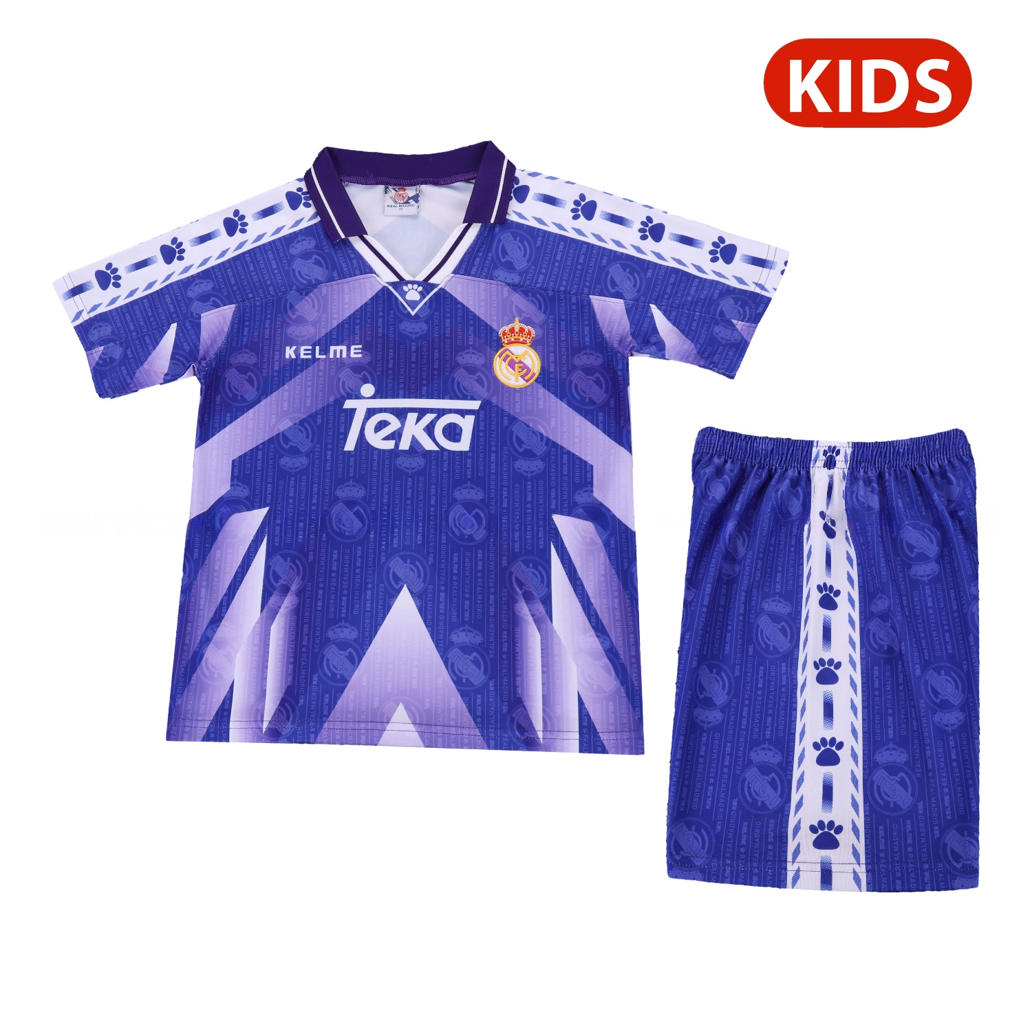 Retro Real Madrid 96-97 Away Kids Kit - ManixJersey