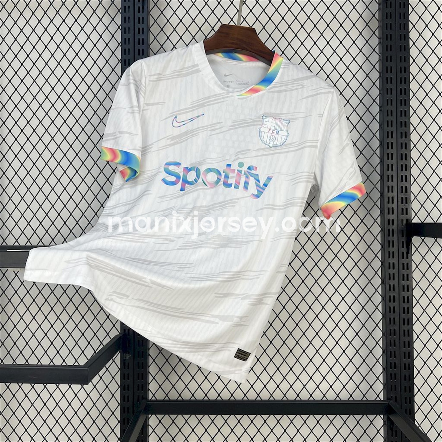 Barcelona 25-26 Colored Cuffs White Jersey - Fans Version - ManixJersey