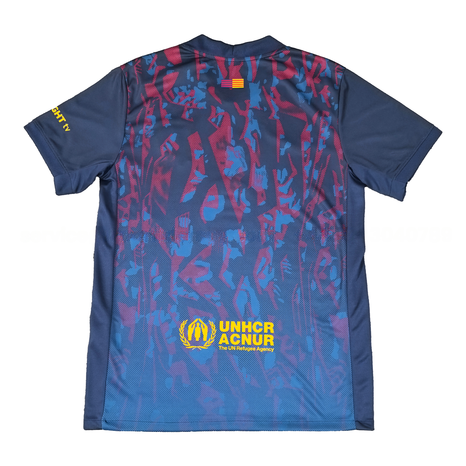 Barcelona 25-26 Deep Blue Training Jersey with Red and Blue Tree Pattern - Fans Version - ManixJersey