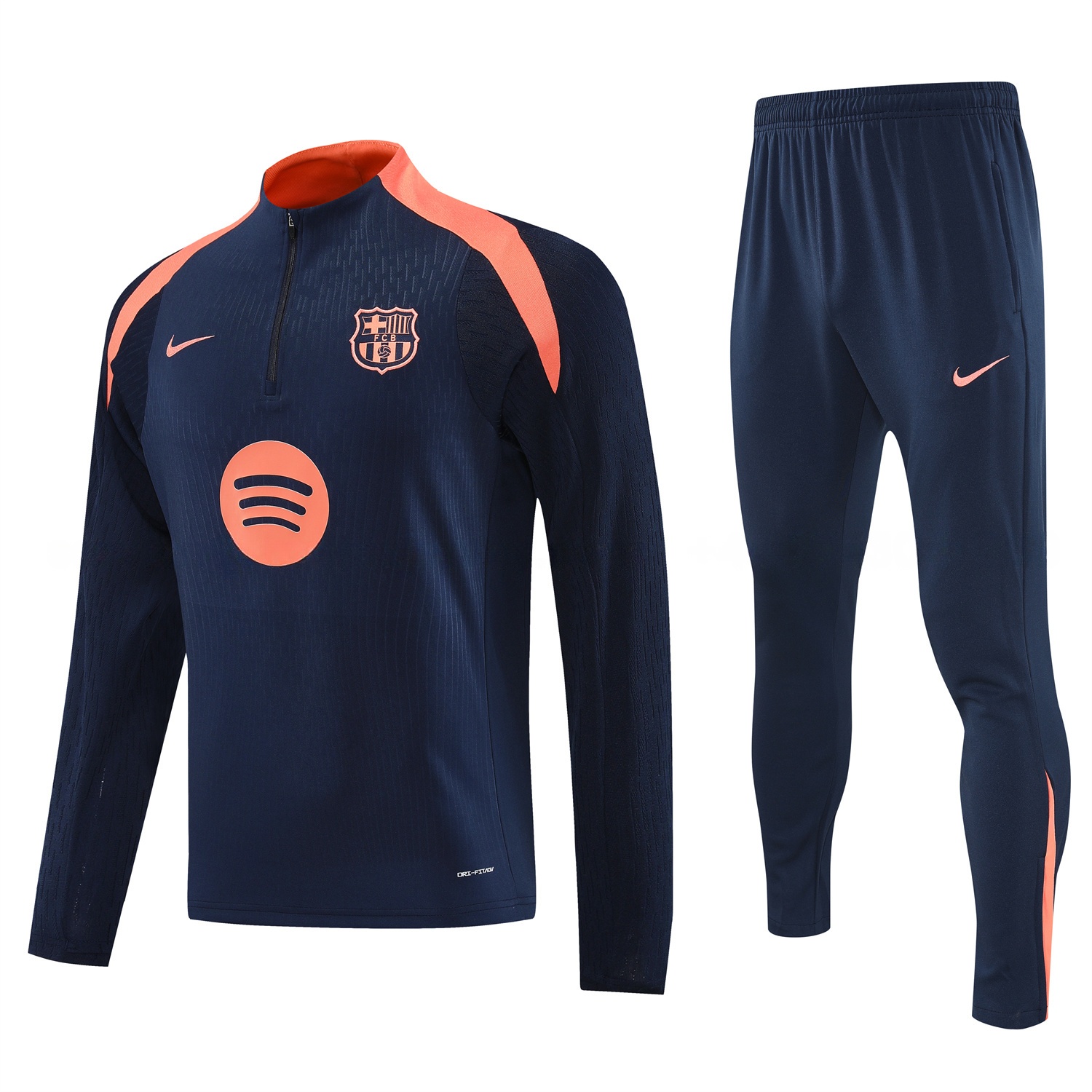 Barcelona 25-26 Long Sleeve Training Set - Deep Blue Top and Deep Blue Pants - ManixJersey