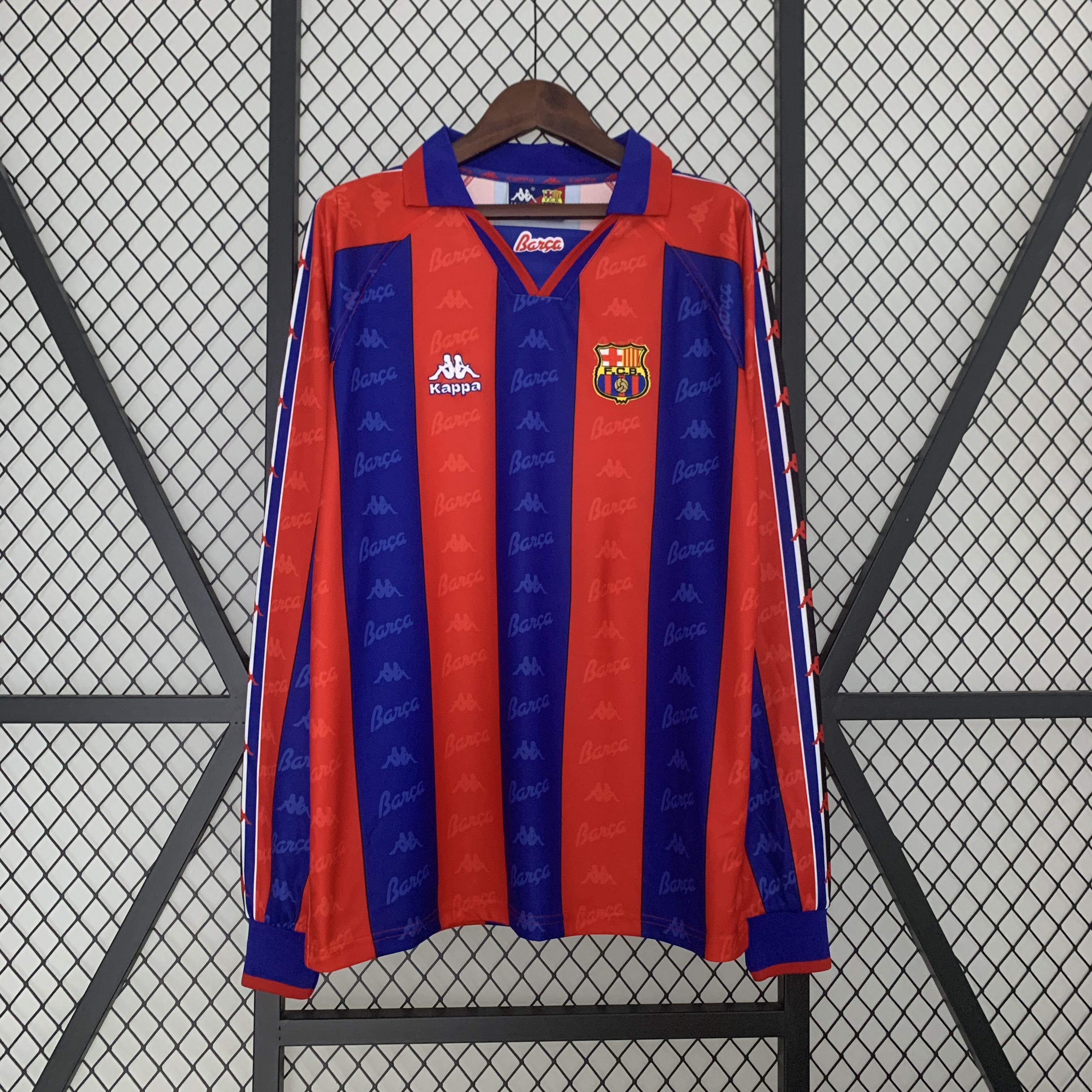 Retro Barcelona 96-97 Home Stadium Long Sleeve Jersey - ManixJersey