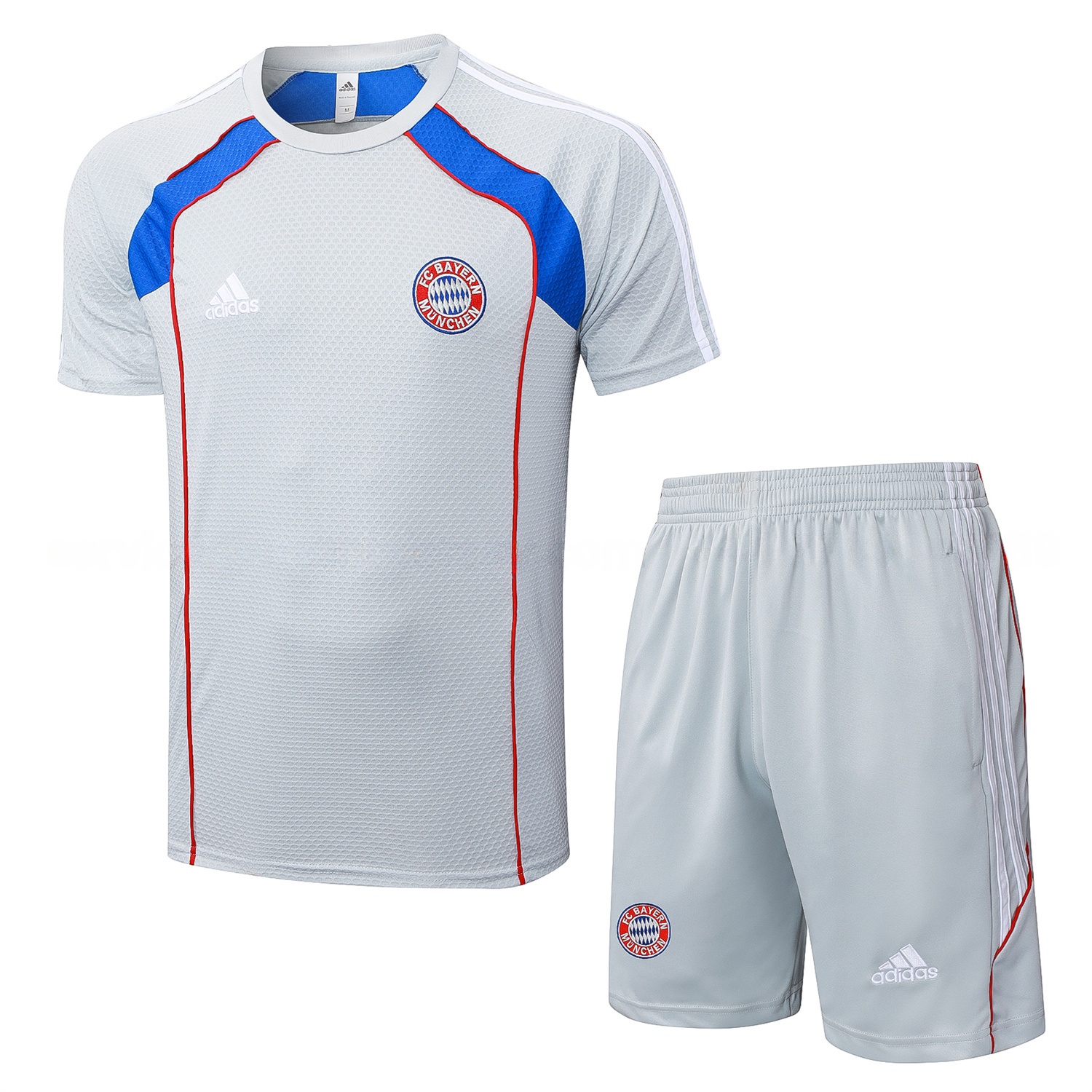 Bayern Munich 25-26 Short-Sleeve Training Set - Grey Throwback Top & Shorts - ManixJersey