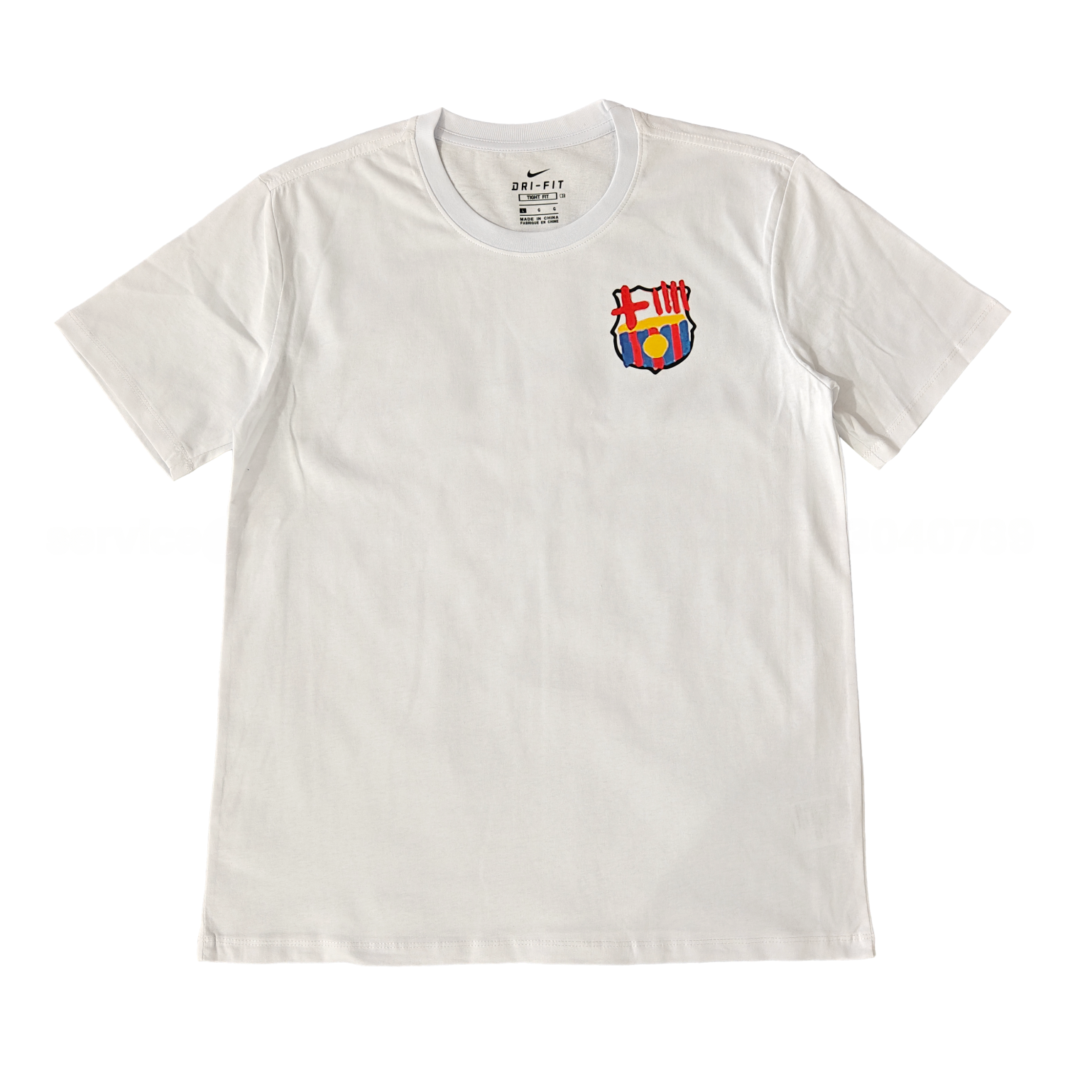 Barcelona Tots Units Fem Força Full-Color Drawing Of The Shield T-shirt【White】 - ManixJersey