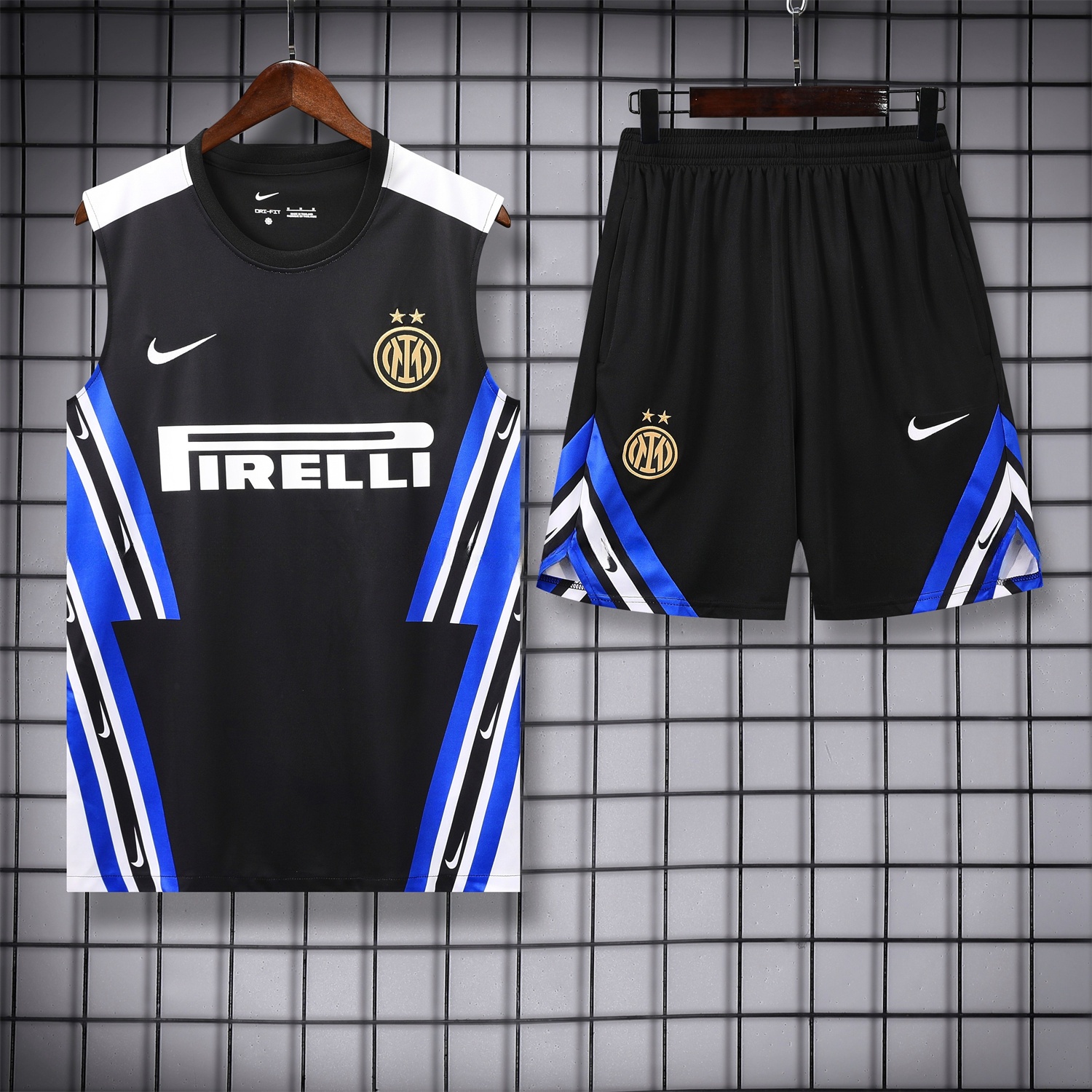 Inter Milan 25-26 Vest Training Set - Black Vest & Black Shorts - ManixJersey