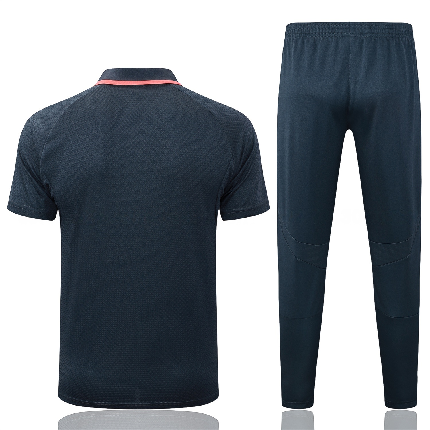 Bayern Munich 25-26 POLO Short-Sleeve Training Set - Deep Grey Top and Pants with Orange Badge - ManixJersey