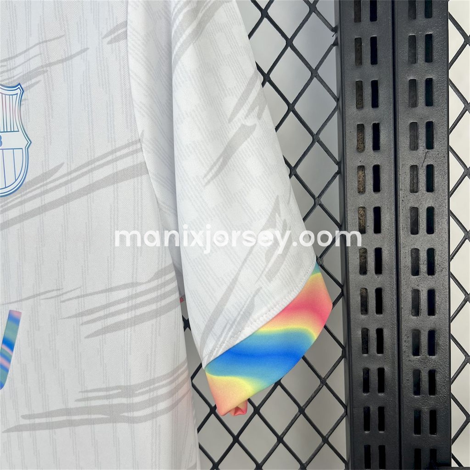 Barcelona 25-26 Colored Cuffs White Jersey - Fans Version - ManixJersey