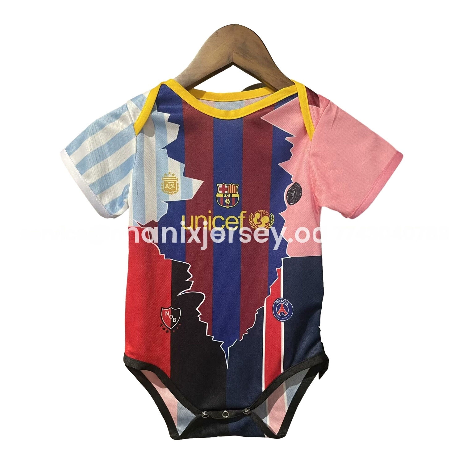 Messi Career Commemorative Baby Crawling Suit - Argentina Barcelona INT M.A.M Paris Saint-Germain PSG - ManixJersey