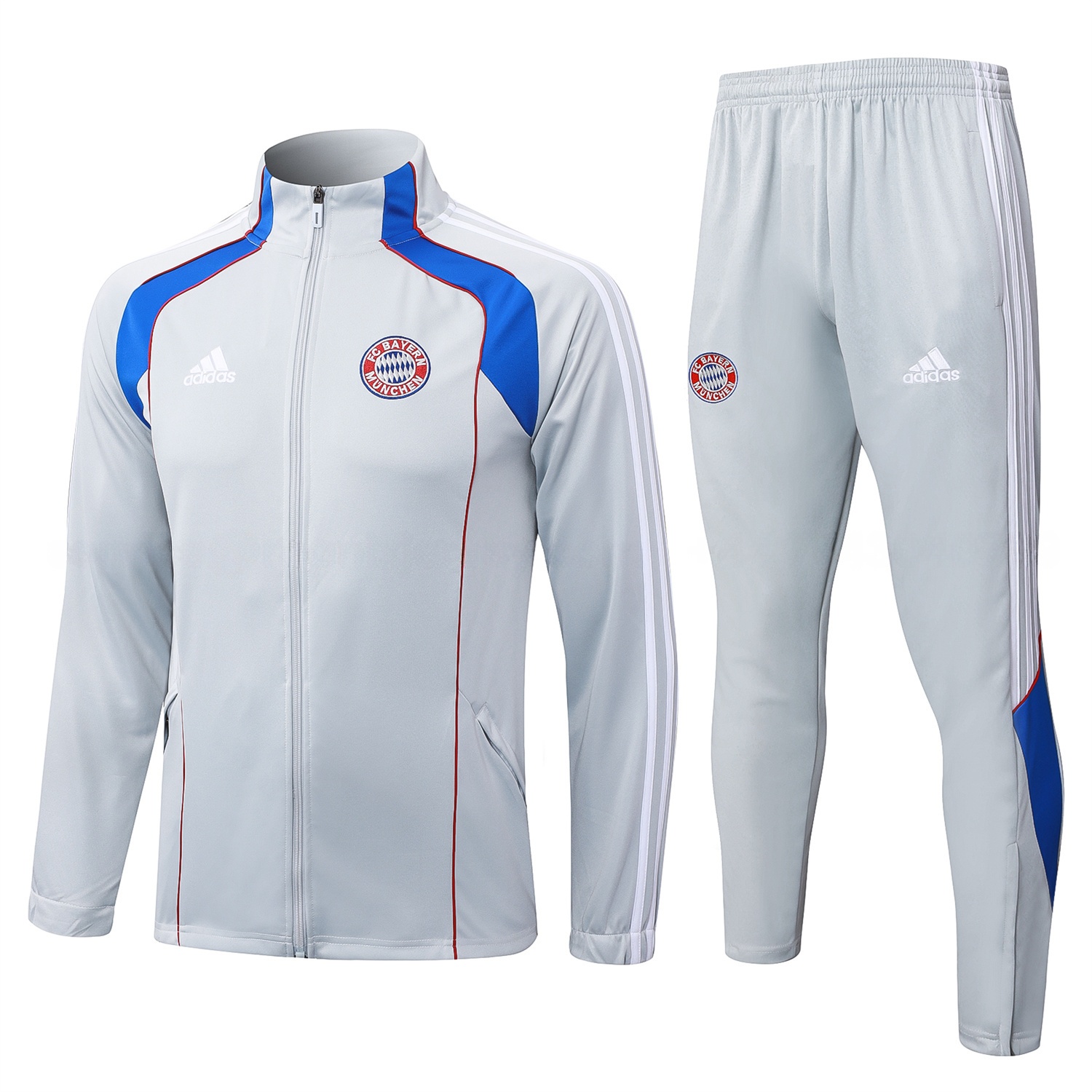 Bayern Munich 25-26 Jacket Training Tracksuit - Grey Throwback Jackets & Pants - ManixJersey