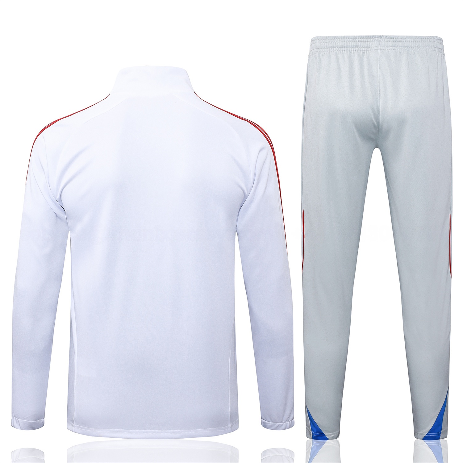 Bayern Munich 25-26 Jacket Training Tracksuit - White Throwback Jackets & Grey Pants - ManixJersey