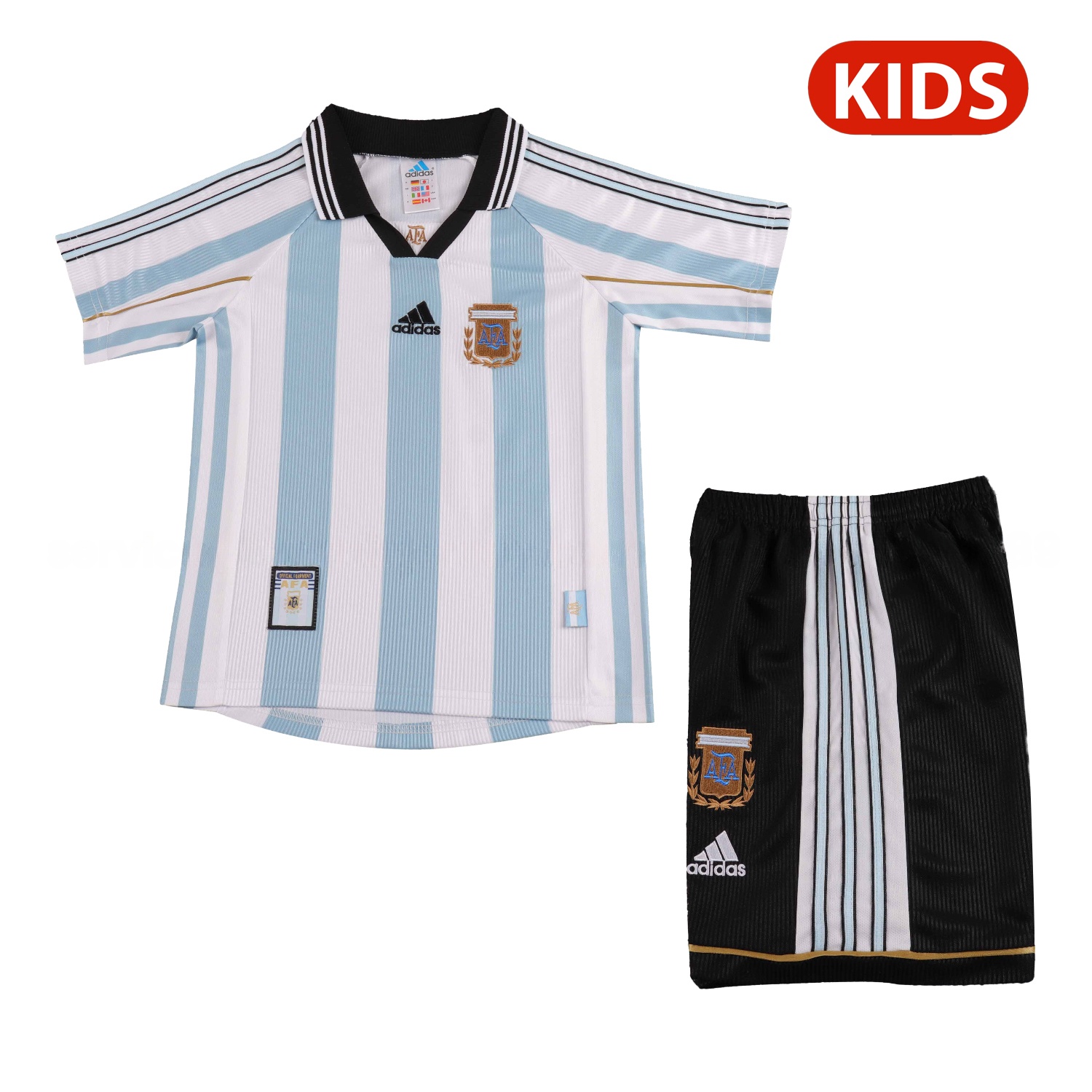 Retro Argentina 1998 Home Kids Kit - ManixJersey