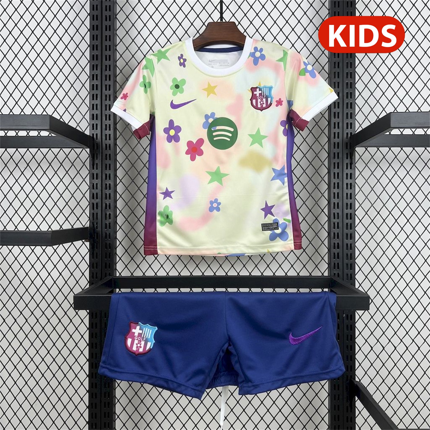 Barcelona 25-26 Stars And Flowers Pink Special Kids Kit - ManixJersey