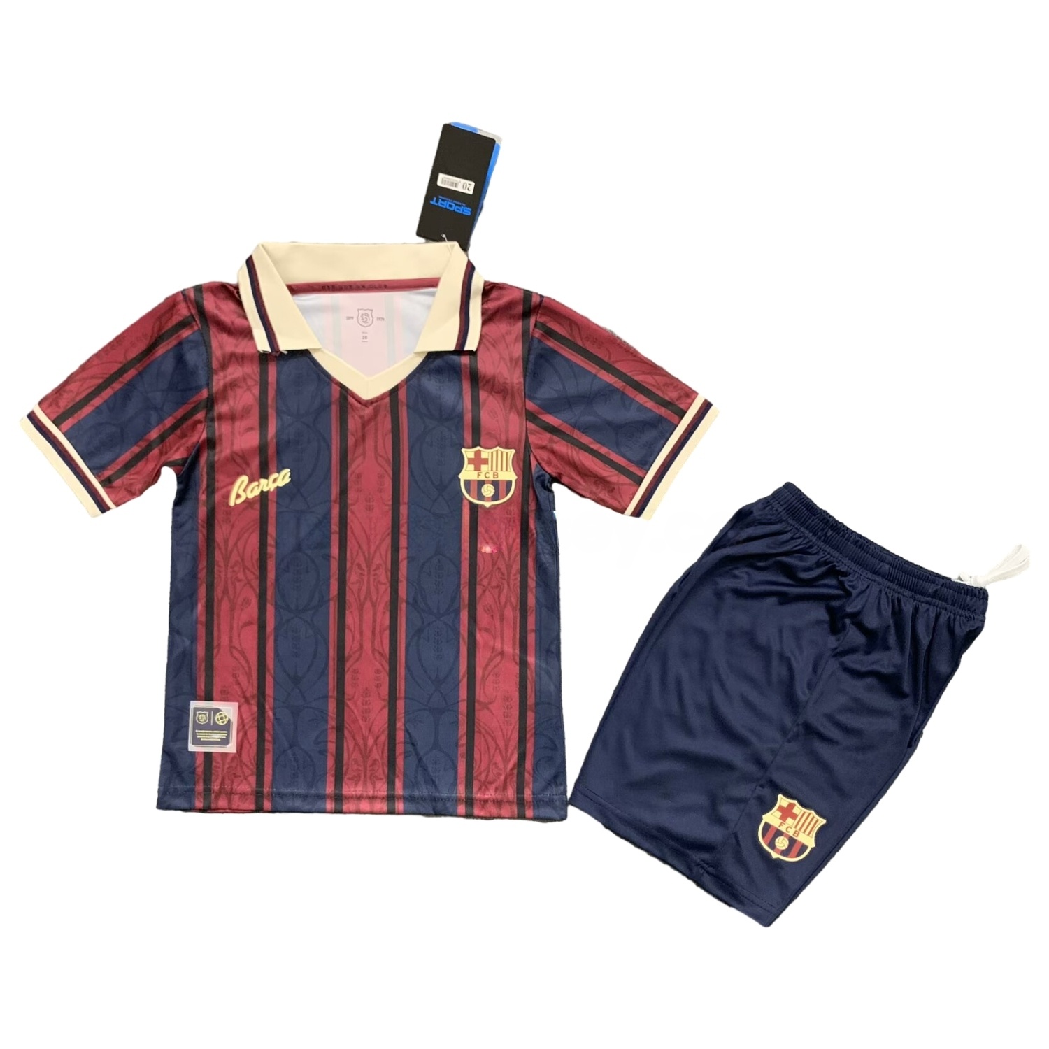 Barcelona 25-26 125th Anniversary Throwback Kids Kit - ManixJersey