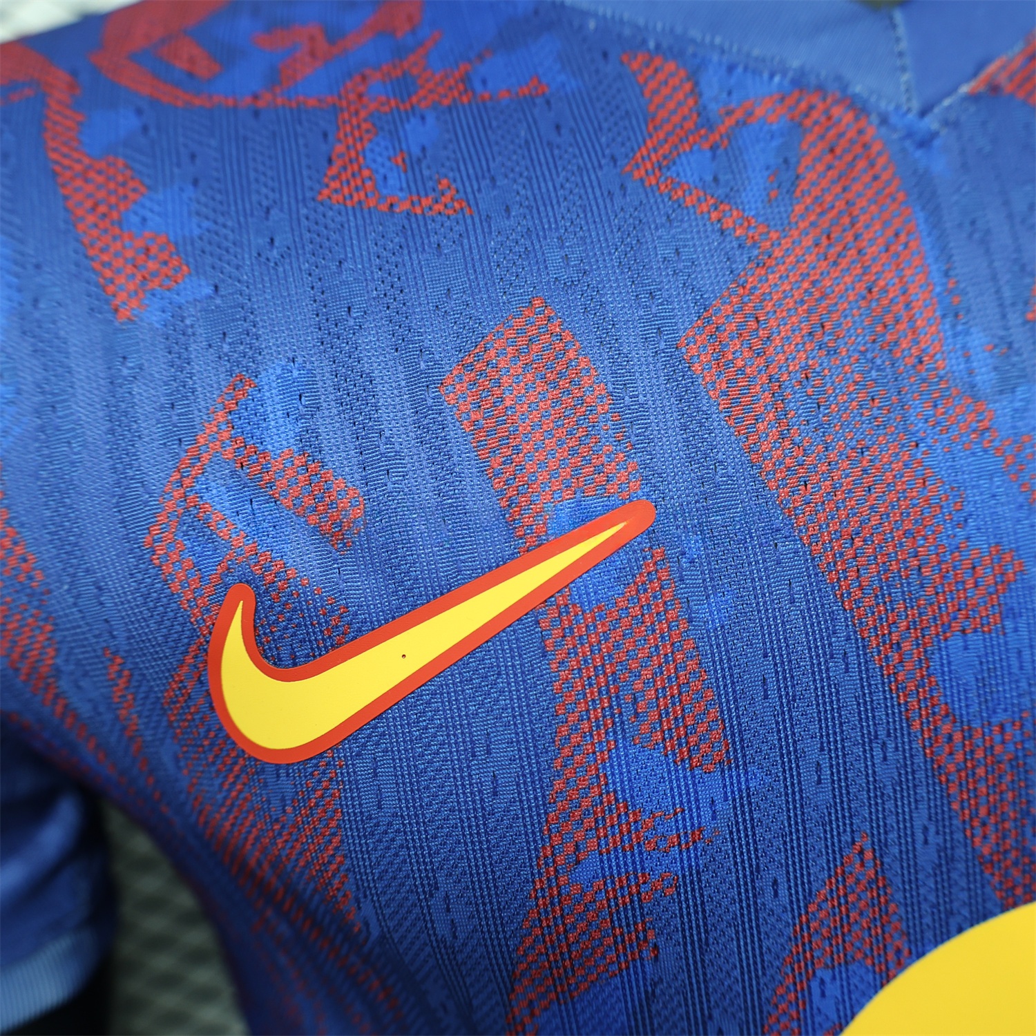 Barcelona 25-26 Blue Gradient and Red Shaped Pattern Pattern Jersey - Player Version - ManixJersey