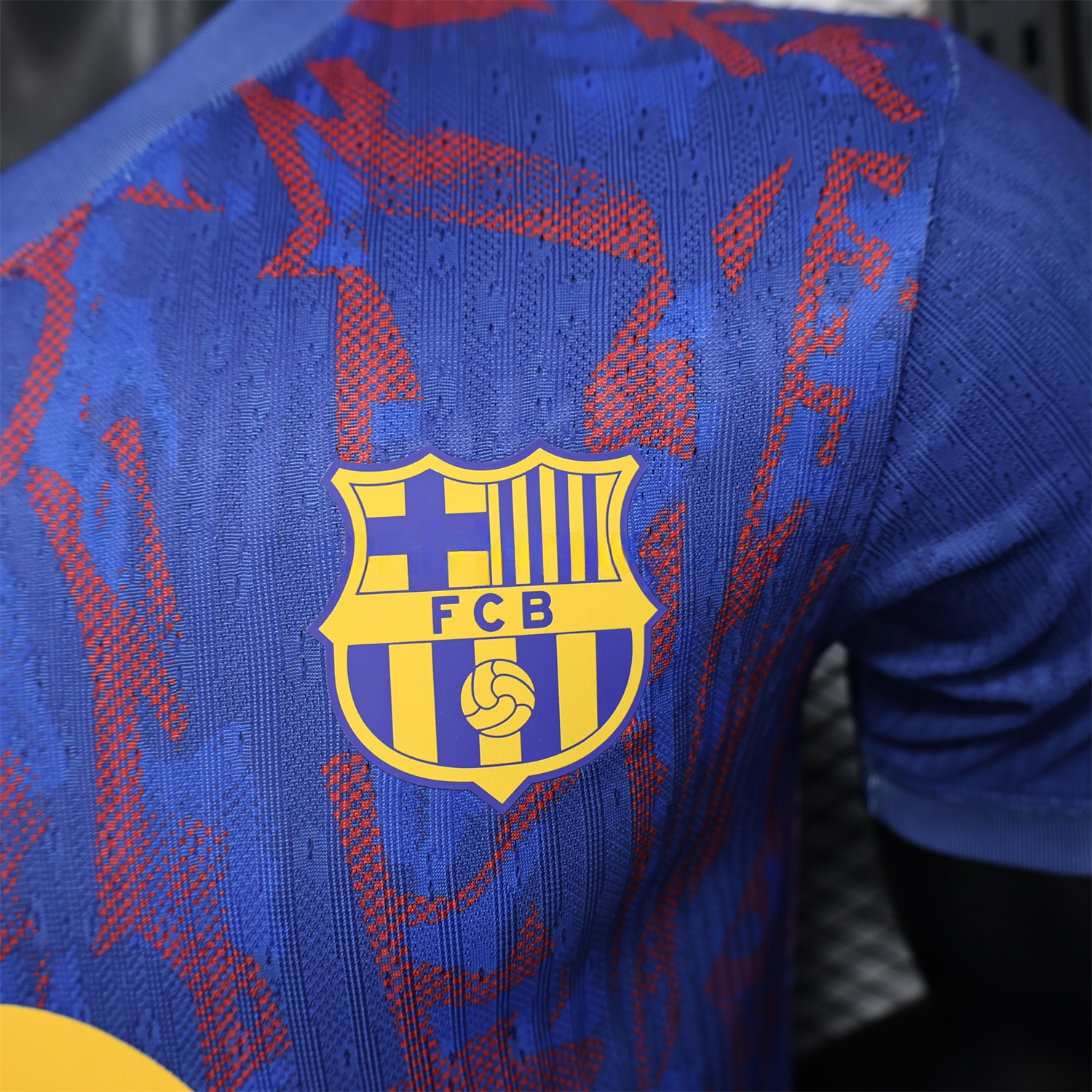 Barcelona 25-26 Blue Gradient and Red Shaped Pattern Pattern Jersey - Player Version - ManixJersey