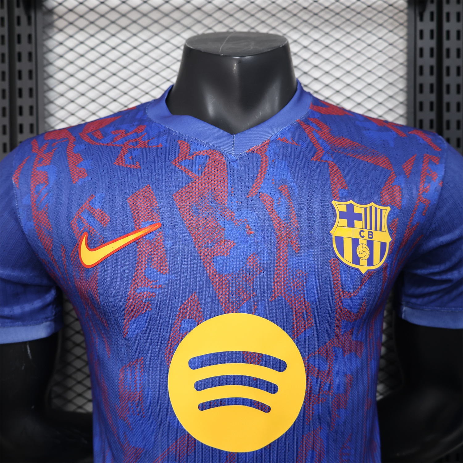 Barcelona 25-26 Blue Gradient and Red Shaped Pattern Pattern Jersey - Player Version - ManixJersey