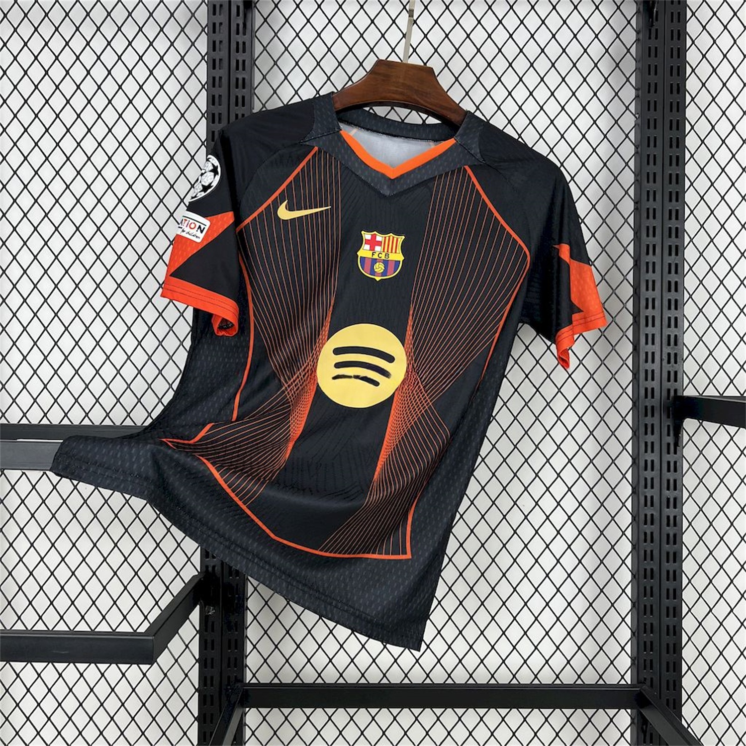 Barcelona 25-26 T90 Orange Lines Black Special Jersey - Fans Version - ManixJersey