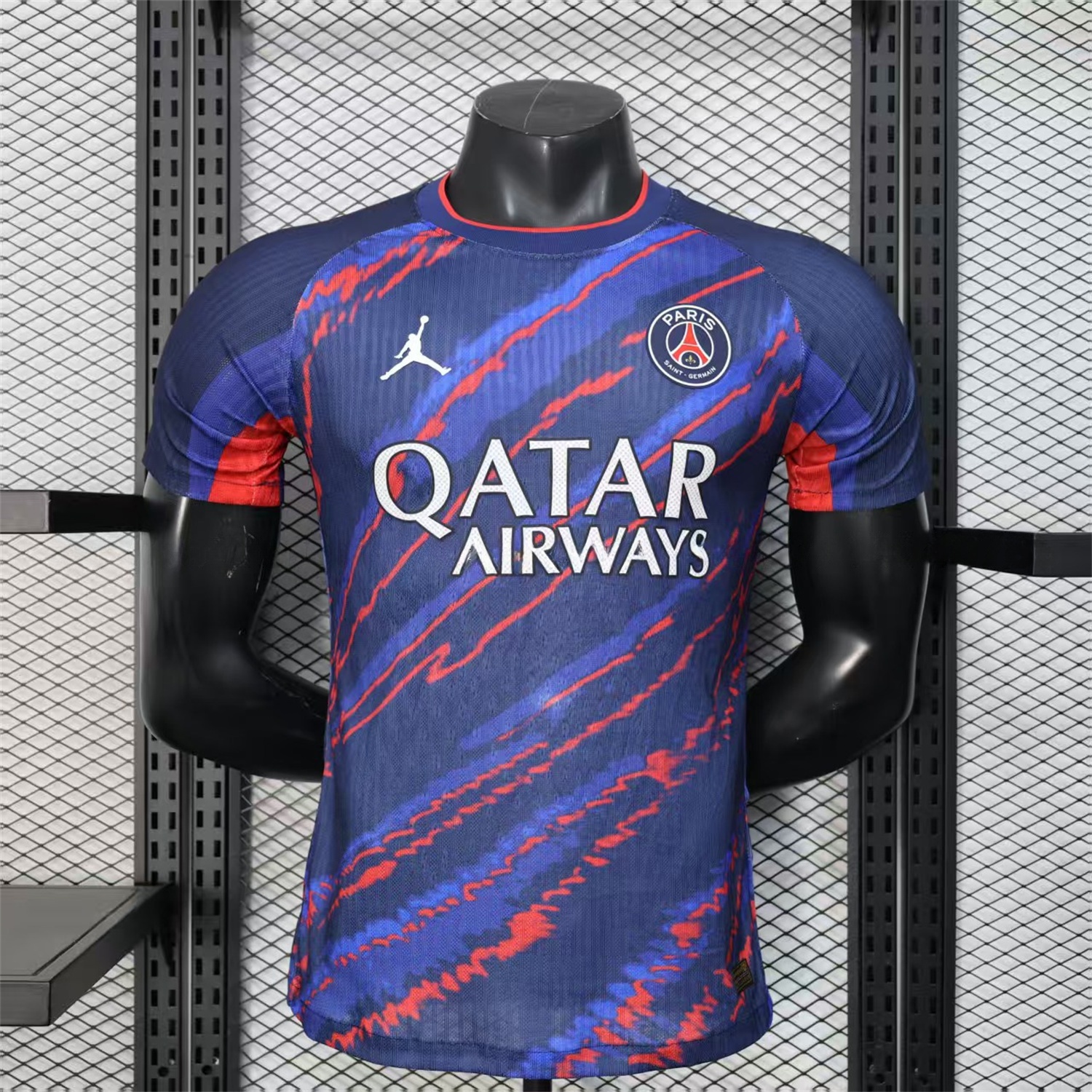 Paris Saint-Germain PSG X JD 25-26 Red Line Blue Special Edition Jersey - Player Version - ManixJersey