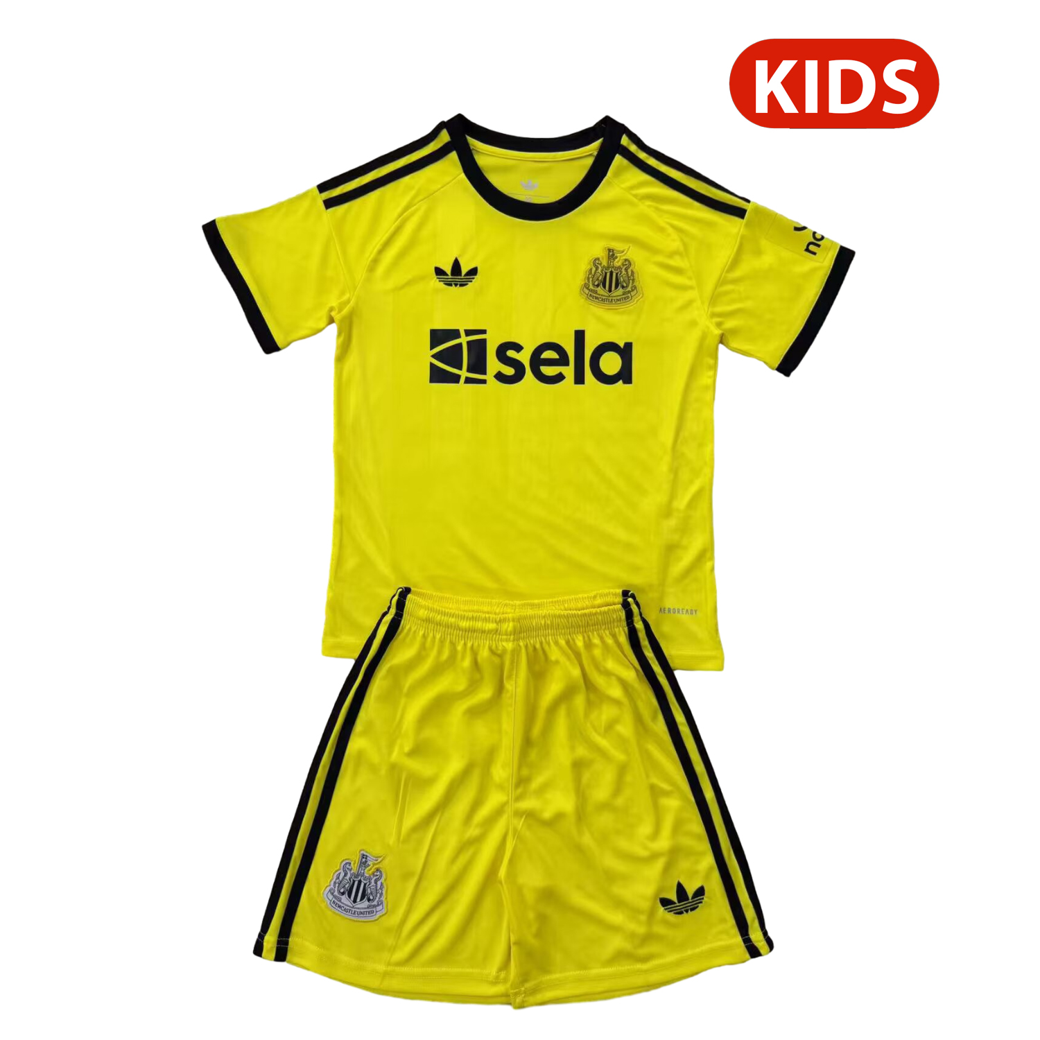 Newcastle United 25-26 Yellow Goalkeeper Kids Kit - ManixJersey