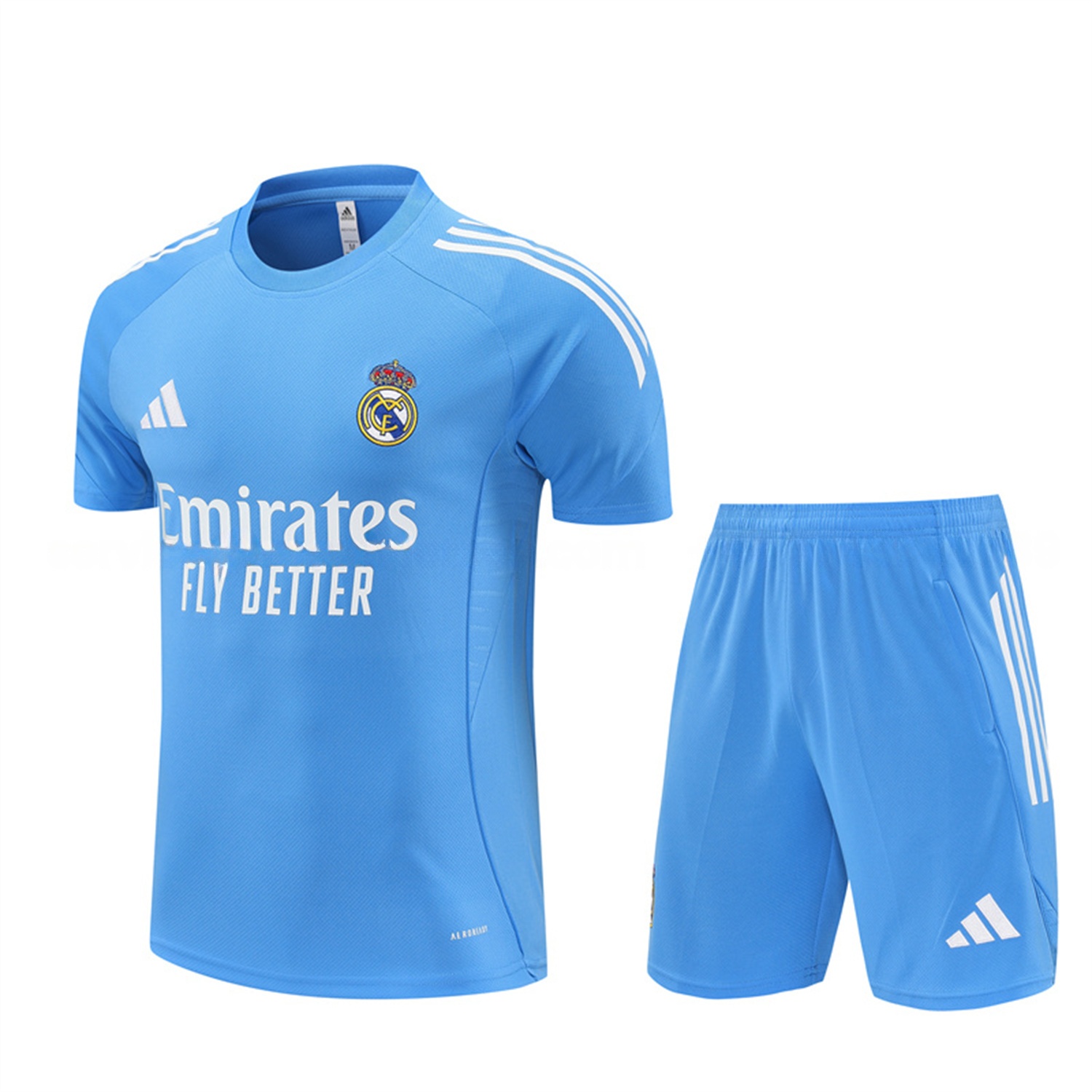 Real Madrid 25-26 Short-Sleeve Training Set - Sky Blue Top and Sky Blue Shorts - ManixJersey