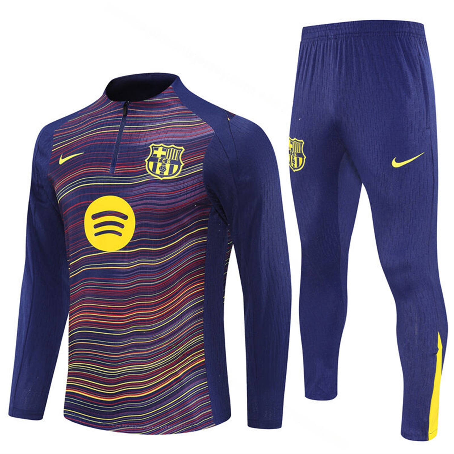 Barcelona 25-26 Long Sleeve Training Set - Purple Camouflage Top & Blue Pants - ManixJersey