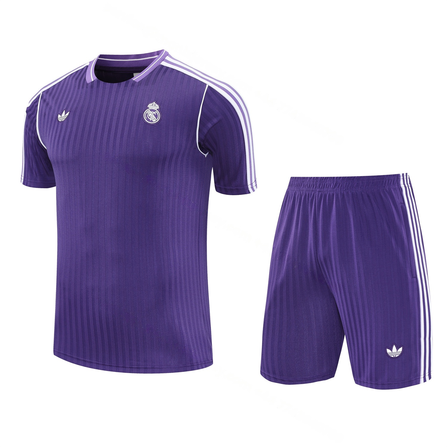 Real Madrid 25-26 Short-Sleeve Training Set - Pure Purple Top & Purple Shorts - ManixJersey