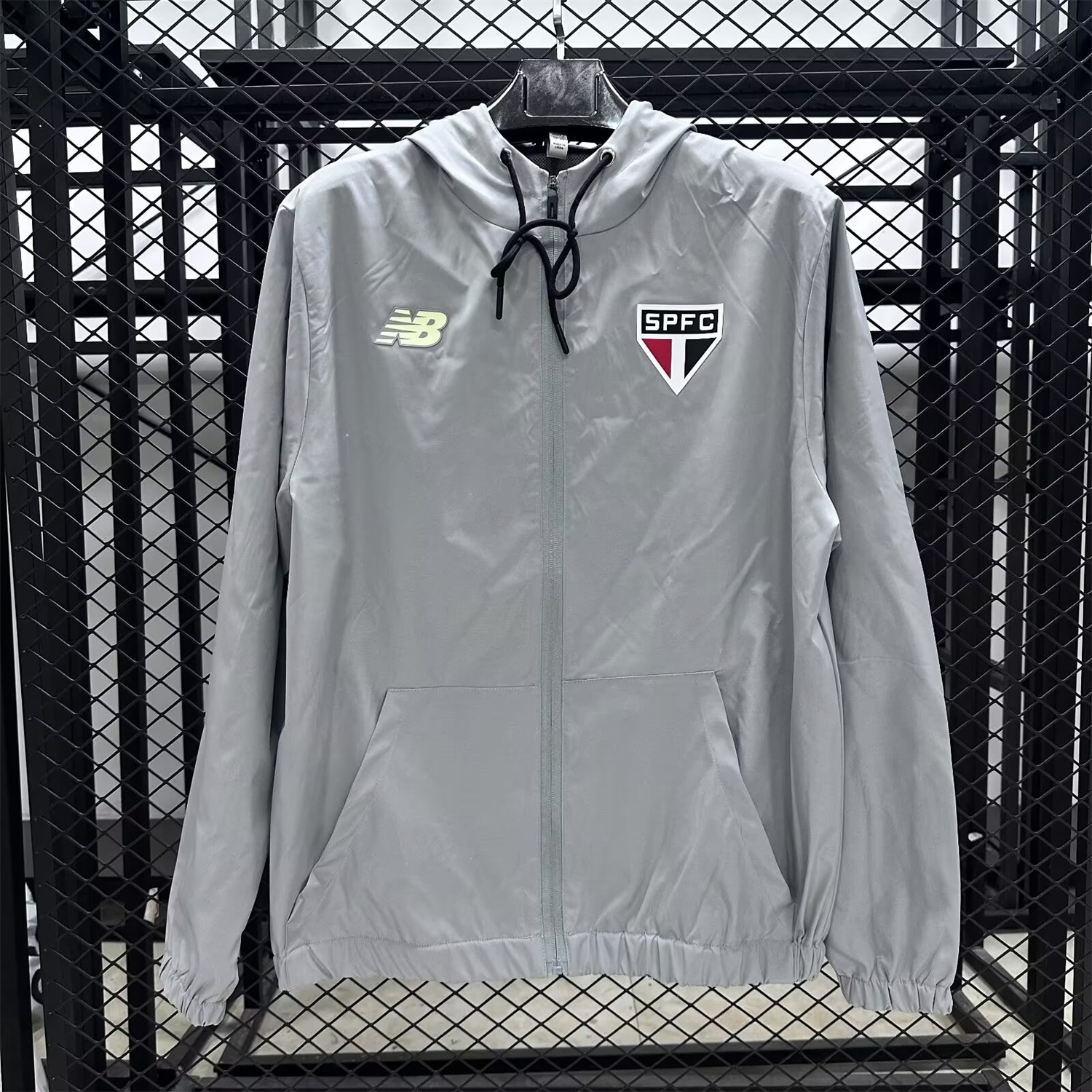Sao Paulo 25-26 Throwback Windbreaker Jacket - Grey - ManixJersey