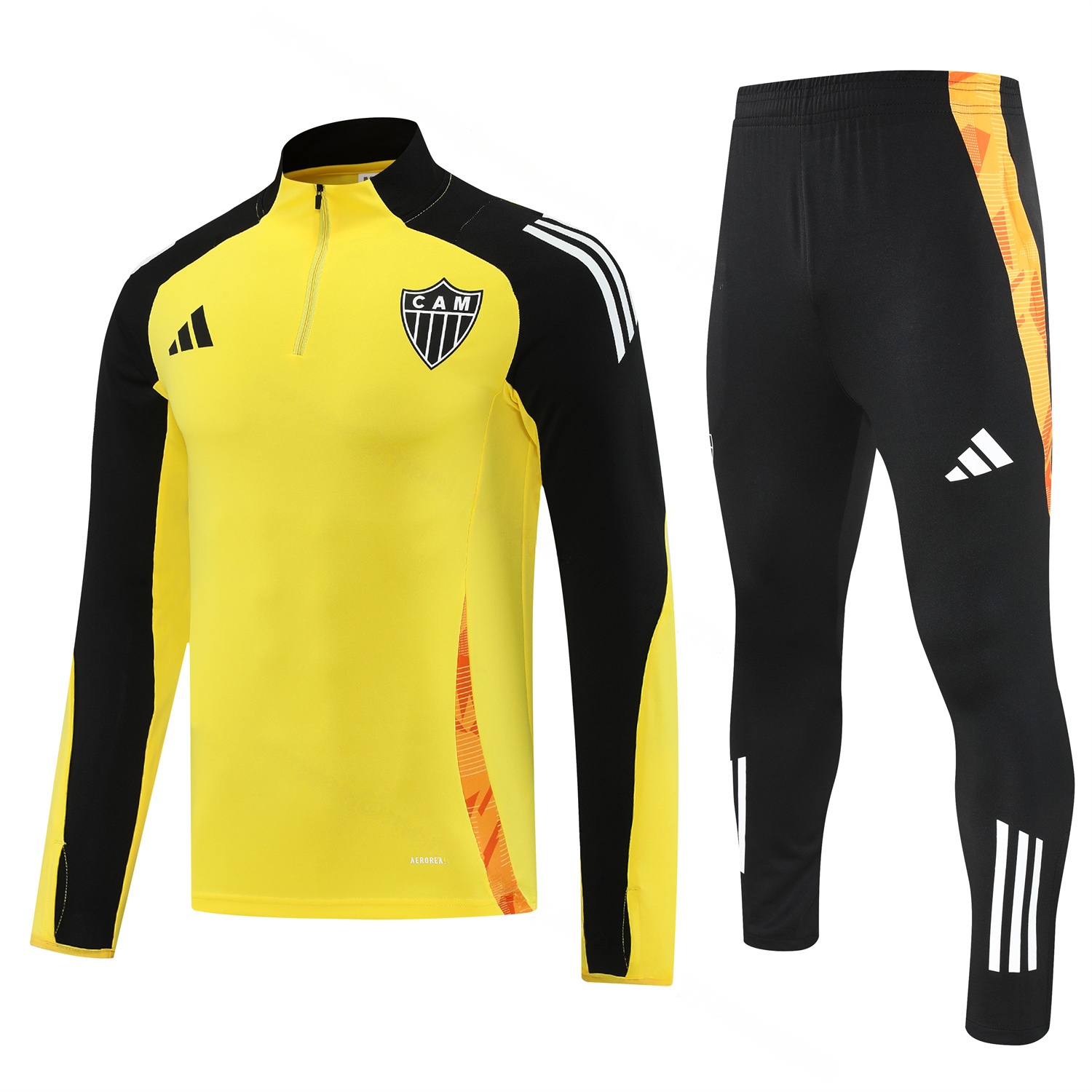 Atletico Mineiro 25-26 Long Sleeve Training Set - Yellow Top & Black Pants - ManixJersey