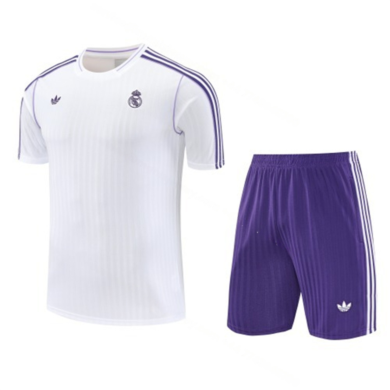 Real Madrid 25-26 Short-Sleeve Training Set - Purple And White Top & Purple Shorts - ManixJersey