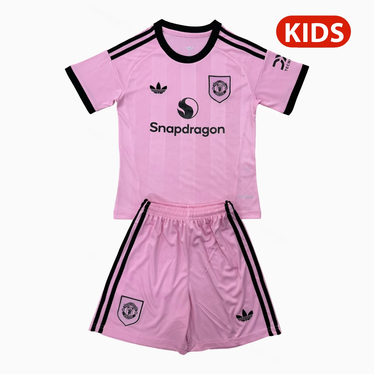 Manchester United 25-26 Light Pink Goalkeeper Kids Kit - ManixJersey