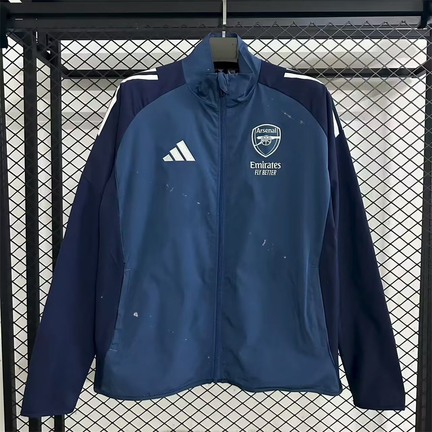 Arsenal 25-26 Throwback Windbreaker Jacket - Navy Blue - ManixJersey