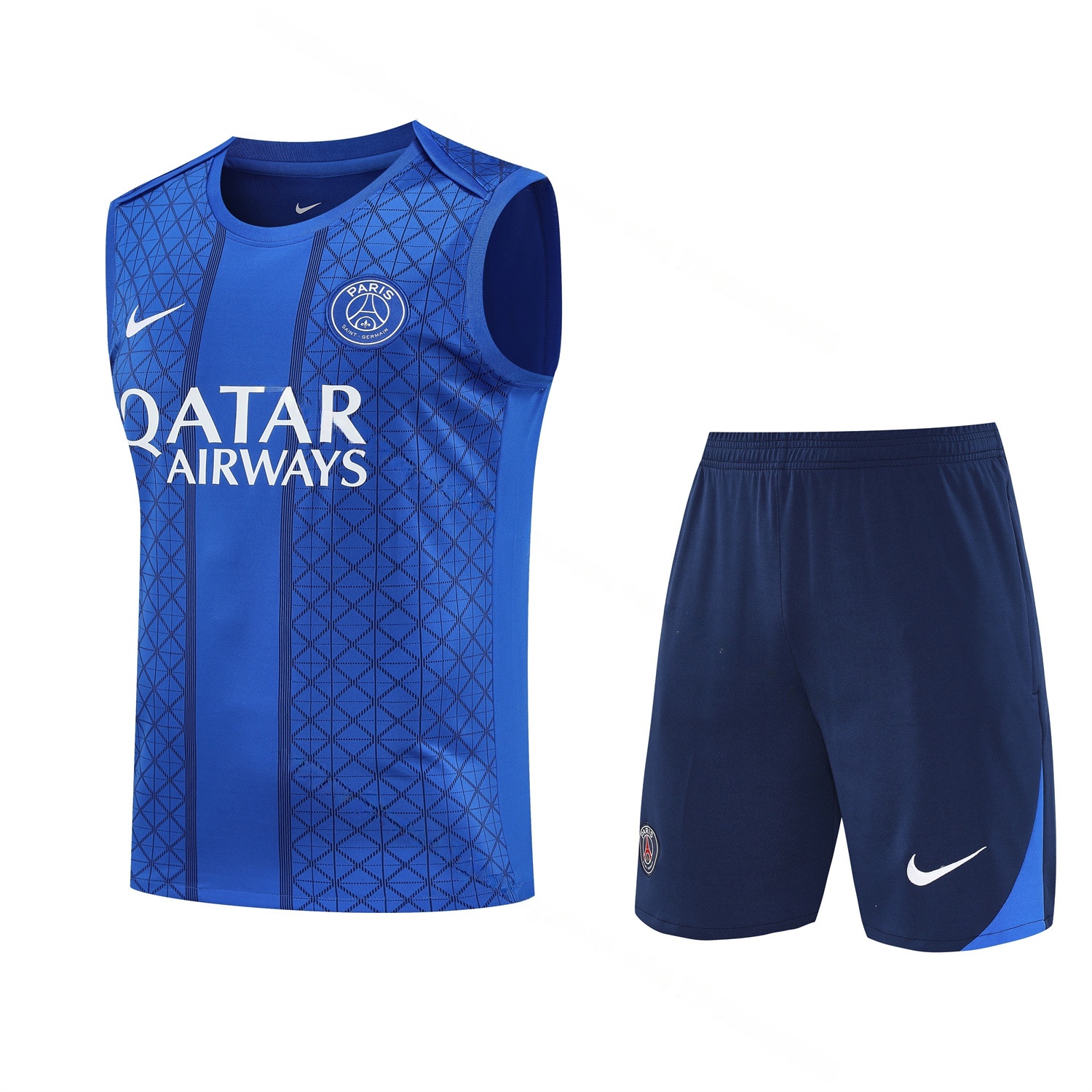 Paris Saint-Germain PSG 25-26 Vest Training Set - Ocean Blue Vest & Deep Blue Shorts - ManixJersey