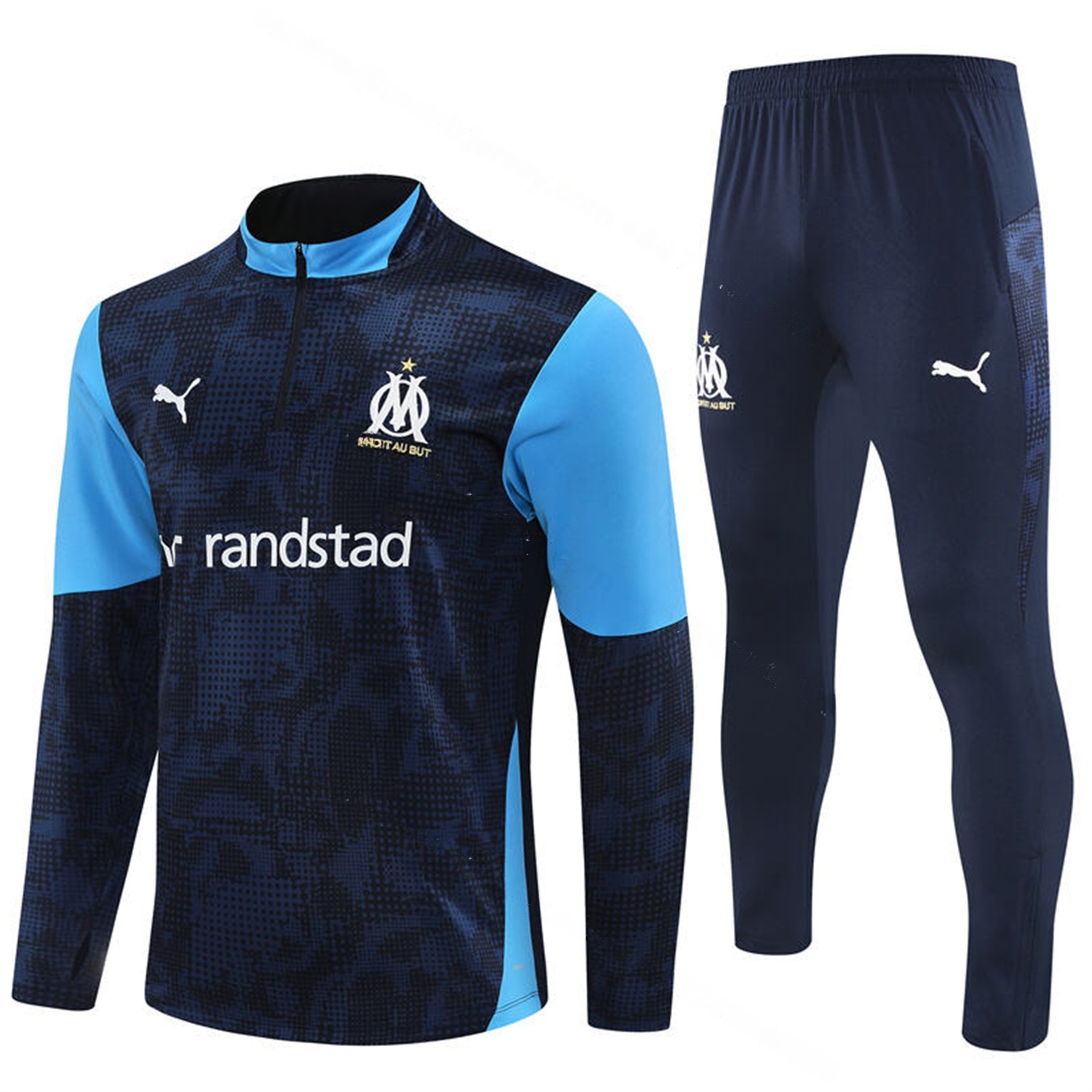 Marseille 25-26 Long Sleeve Training Set - Royal Blue Top & Royal Blue Pants - ManixJersey