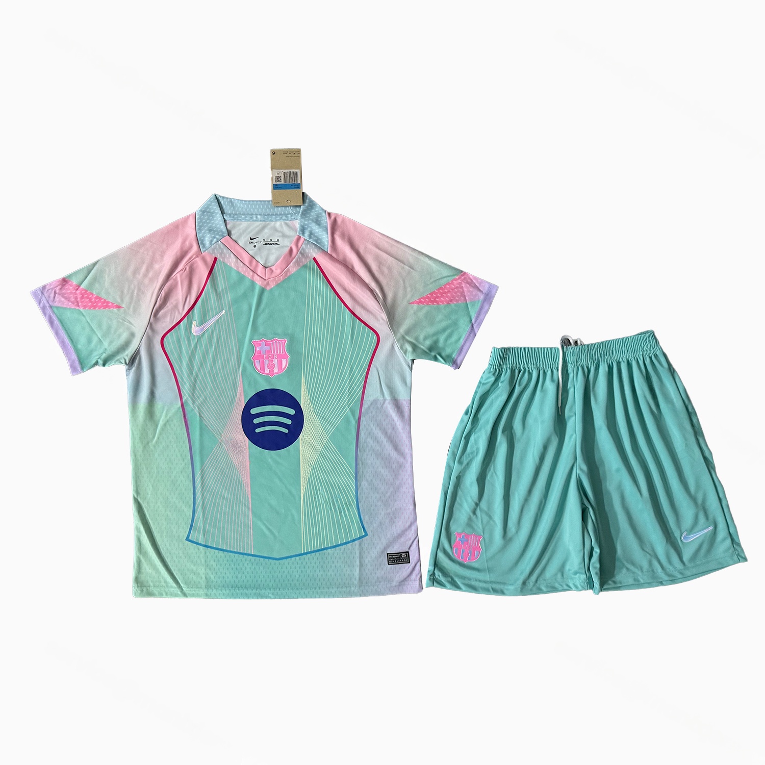 Barcelona 25-26 T90 Light Green Special Men's Adult Jersey Set - Fans Version - ManixJersey