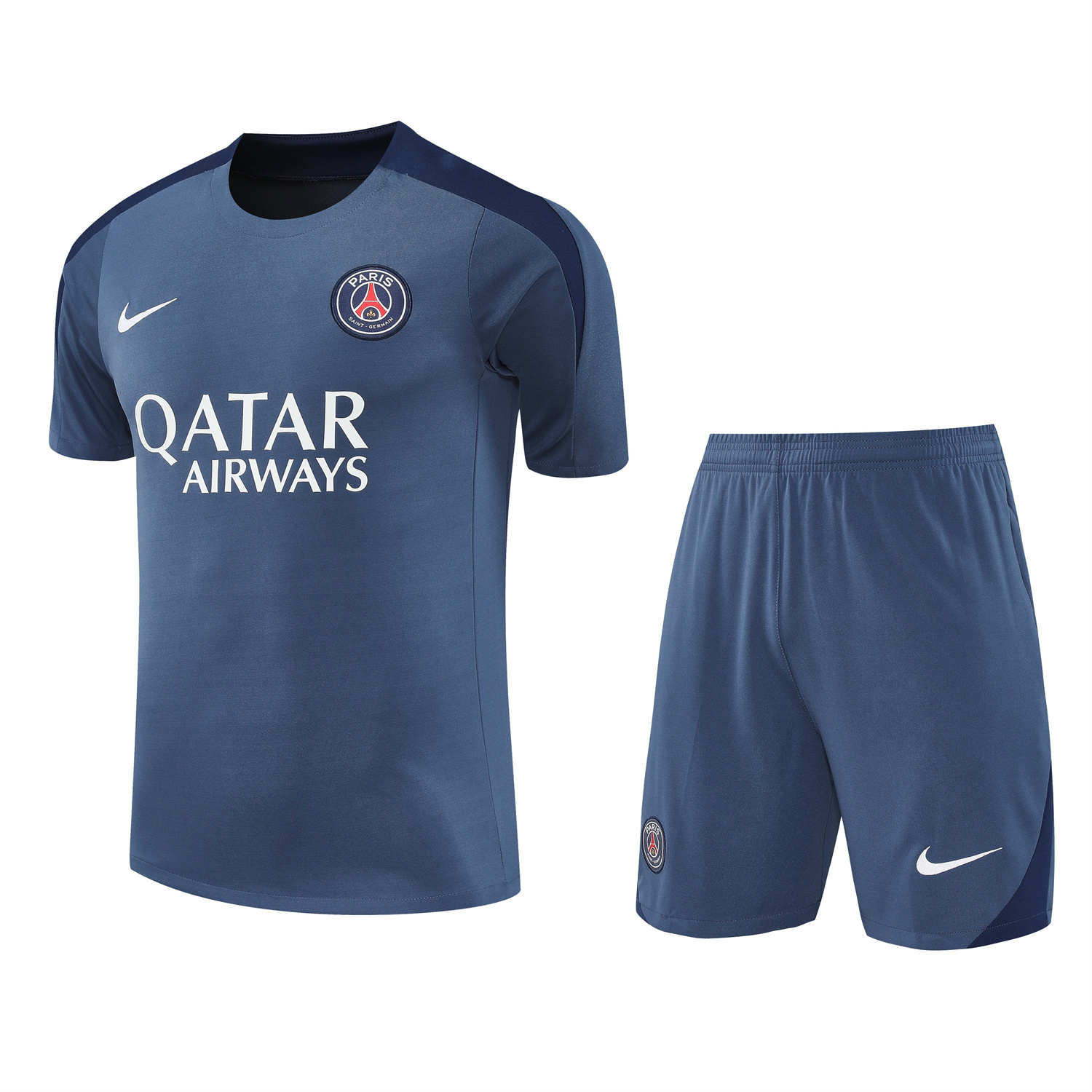 Paris Saint-Germain PSG 25-26 Short-Sleeve Training Set - Deep Blue Top & Deep Blue Shorts - ManixJersey