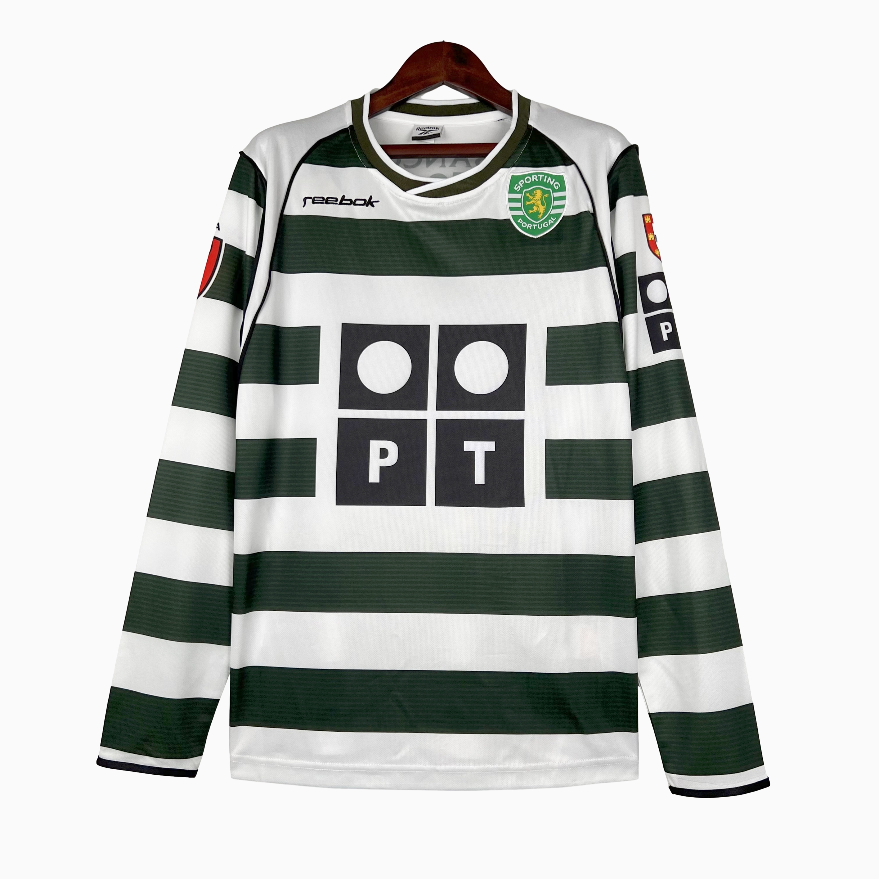 Retro Sporting CP 03-04 Home Stadium Long Sleeve Jersey - ManixJersey